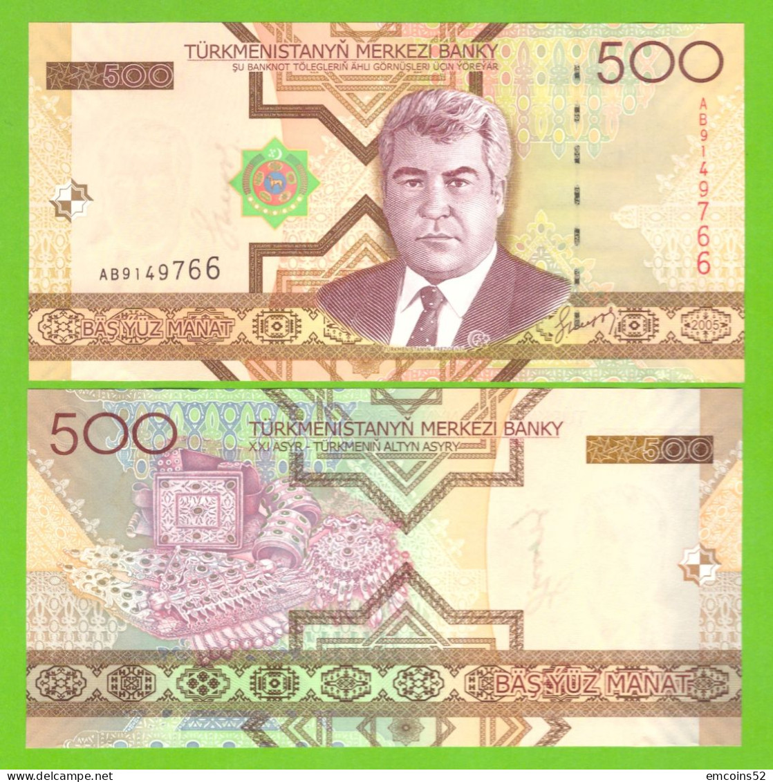 TURKMENISTAN 500 MANAT 2005 P-19 UNC - Turkmenistán