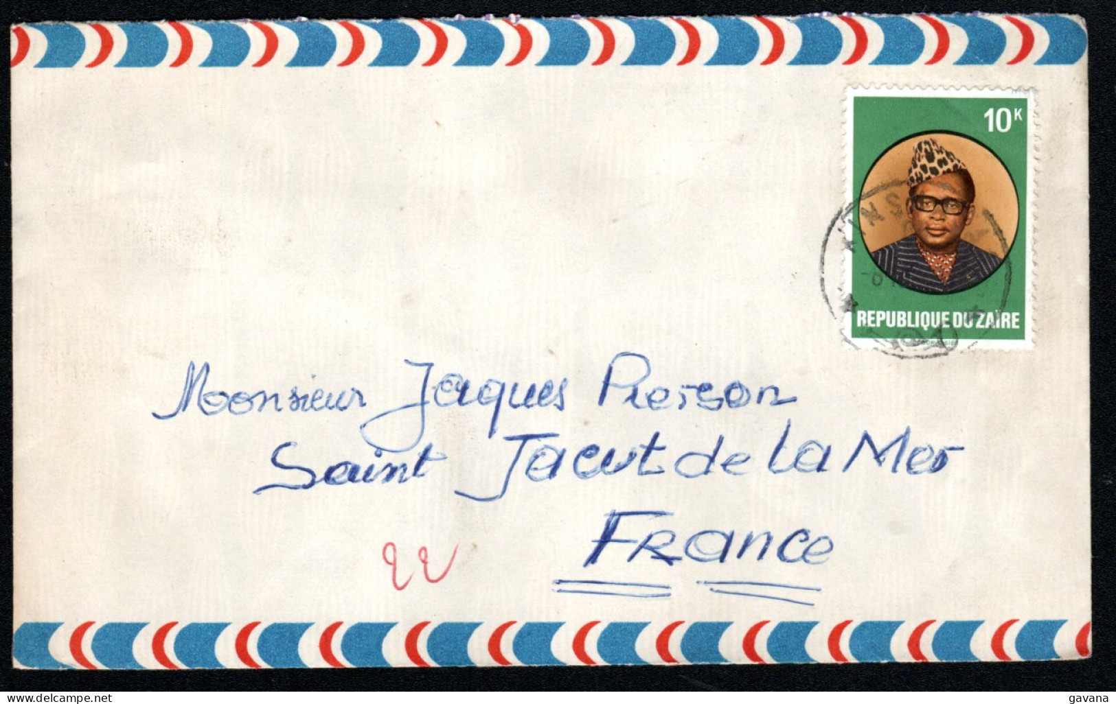 Marcophilie - Lettre Du ZAIRE Pour La France - Covers & Documents