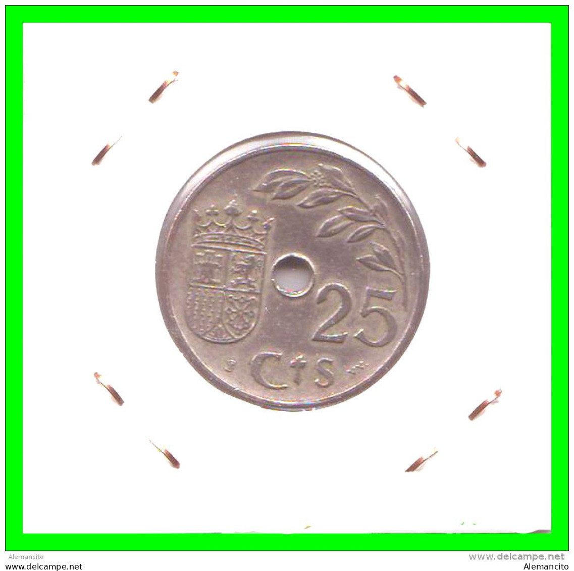 ESPAÑA ( EUROPA ) MONEDA DE 25 Cts.. AÑO 1937  AÑO TRIUNFAL  ( COMPOSICIÓN NIKEL ) - Nationalist Location