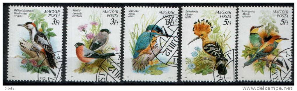 BIRDS / PROTECTED BIRD SPECIES / HOOPE / MAGYAR / 5 VFU STAMPS / 3 SCANS   . - Pics & Grimpeurs