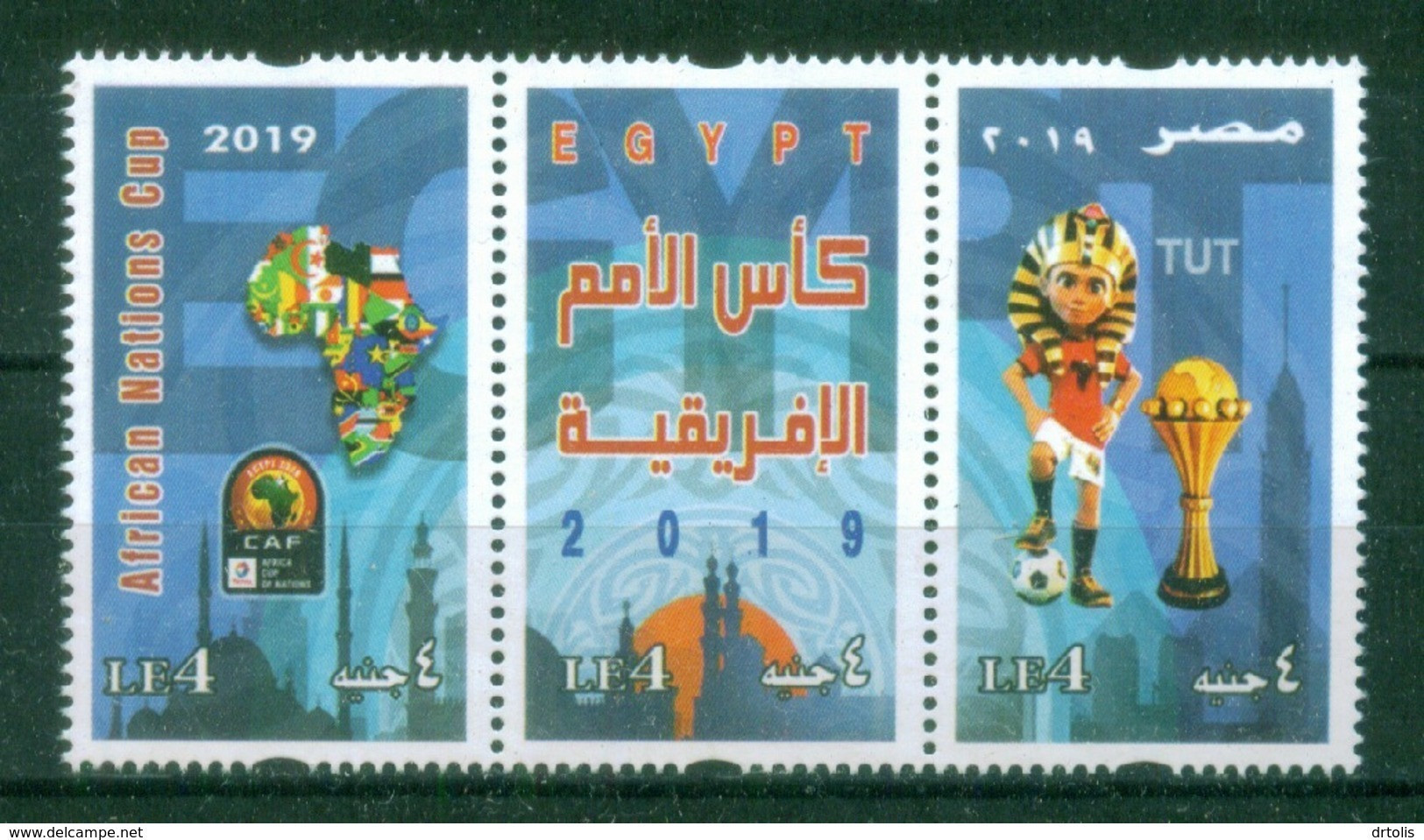 EGYPT / 2019 / AFRICAN NATIONS CUP / SPORT / FOOTBALL / CAF / MAP / FLAG / TUT / MNH / VF - Ongebruikt