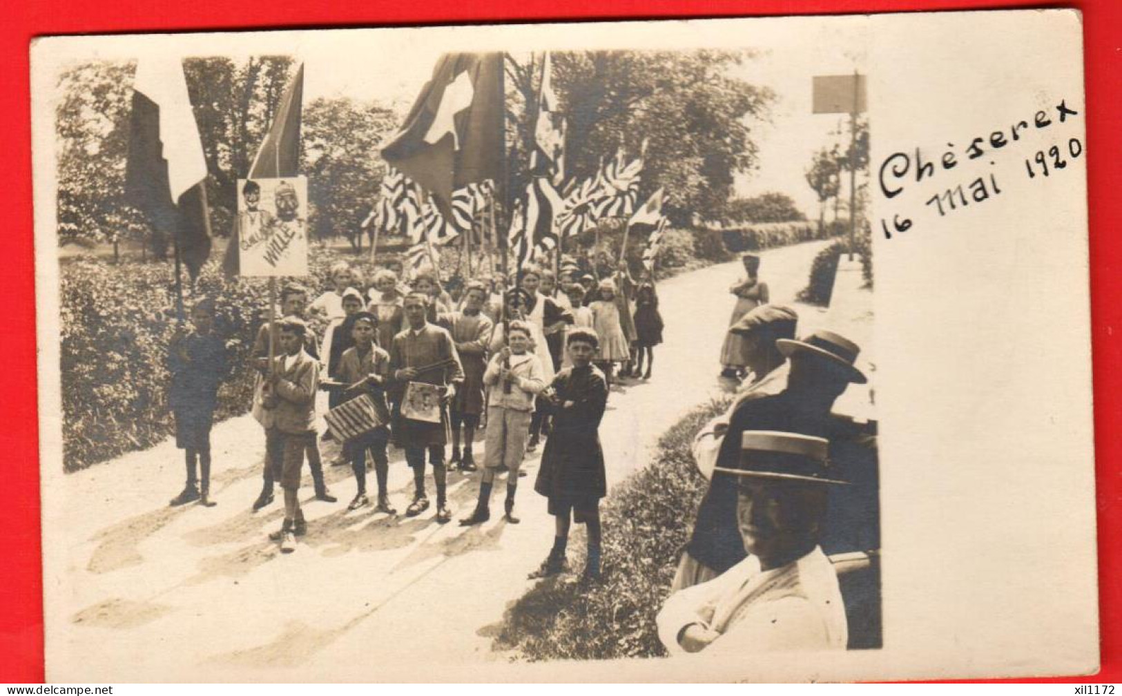 ZWV-12 RARE Carte-Photo De La Société De Jeunesse De Chéserex Sur Nyon, Le 16 Mai 1920. NC - Chéserex