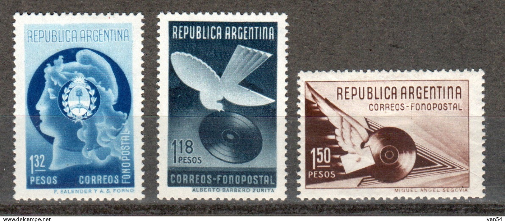 ARGENTINA: 409-11 * MH FONOPOSTAL  (1939) - Neufs