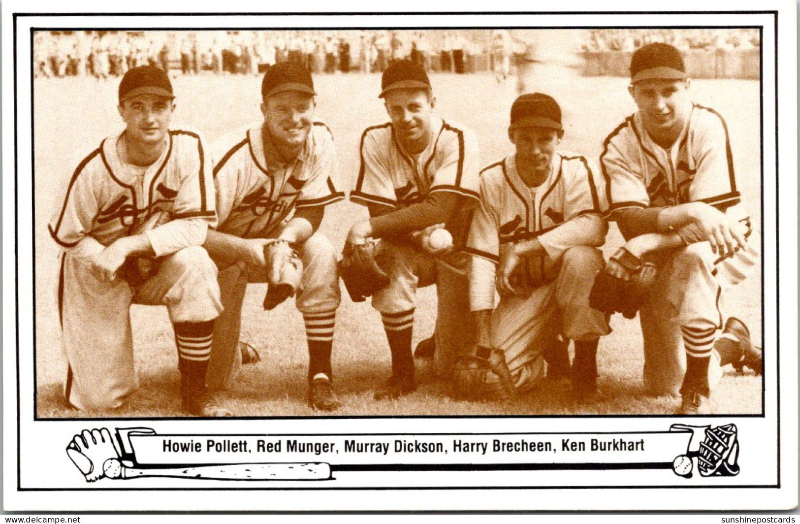 Baseball Howie Pollett Red Munger Murray Dickinson Harry Brecheen Ken Burkhart 1948 St Louis Cardinals - Baseball