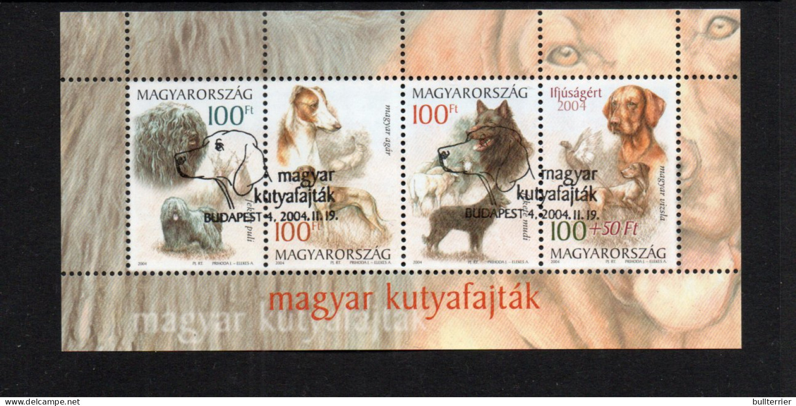 HUNGARY - 2004- DOGS SOUVENIR SHEET FINE USED  - Usado