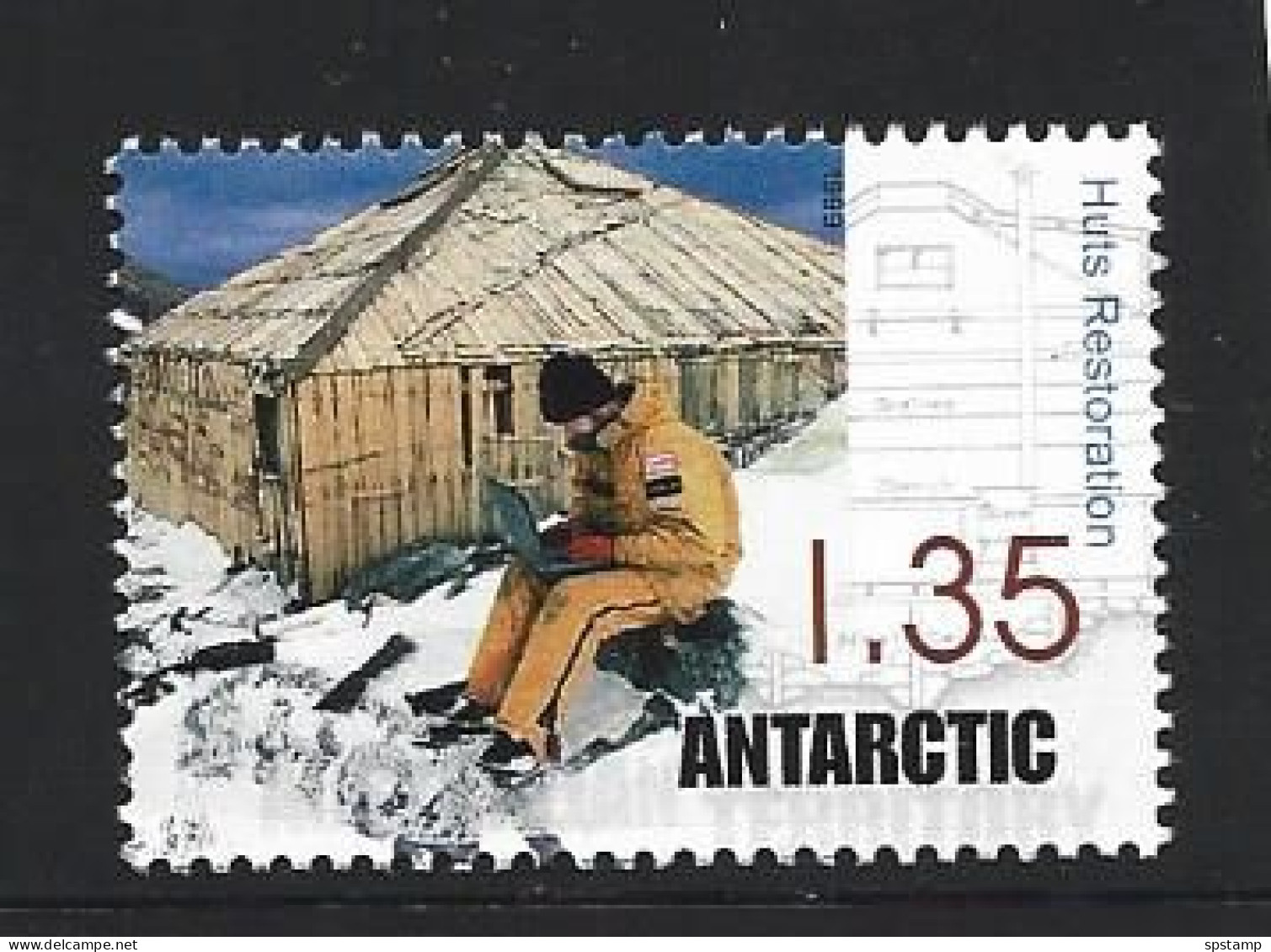 Australian Antarctic Territory 1999 $1.35 Mawson Huts Single VFU Australian CTO - Used Stamps