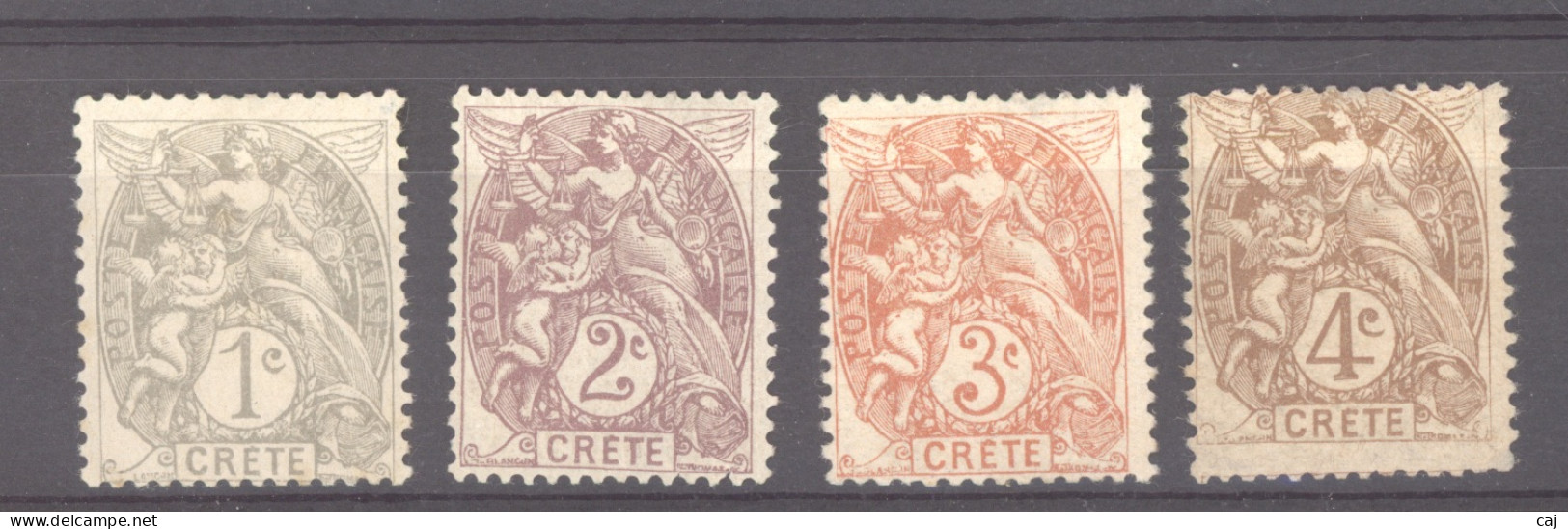 Crète :  Yv  1-4  * - Unused Stamps