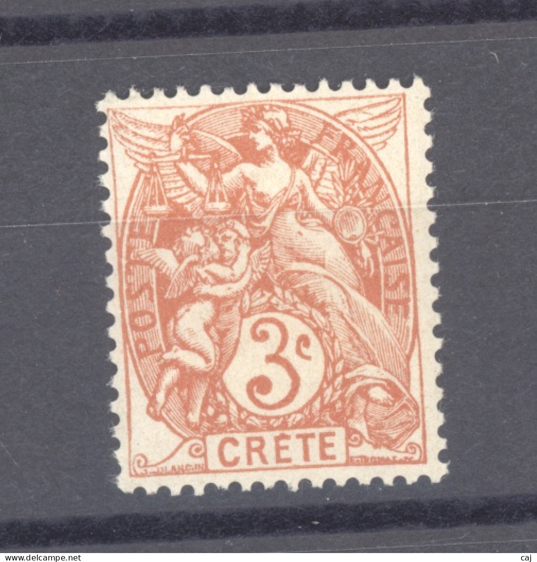 Crète :  Yv   3a   *  Rouge Orange - Unused Stamps