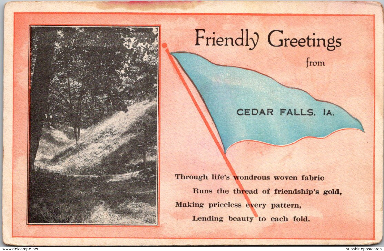Iowa Cedar Falls Friendly Greetings Pennant Series  - Autres & Non Classés