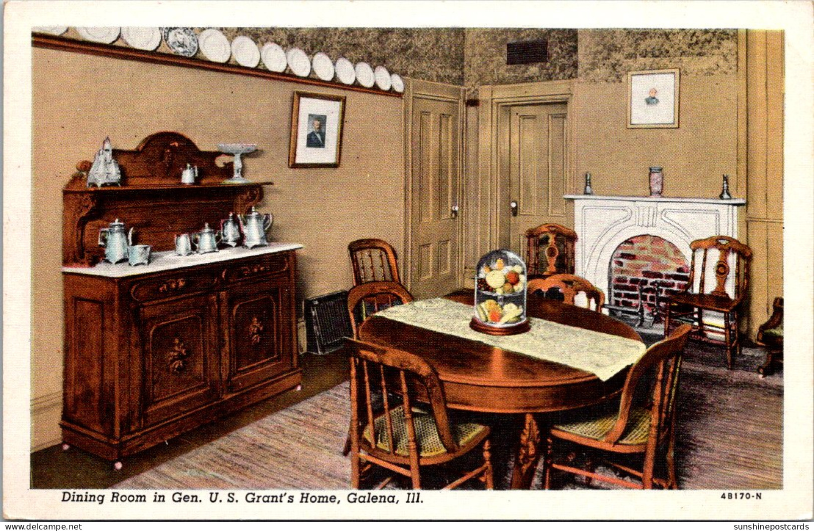 Illinois Galena General U S Grant's Home Dining Room Curteich - Other & Unclassified