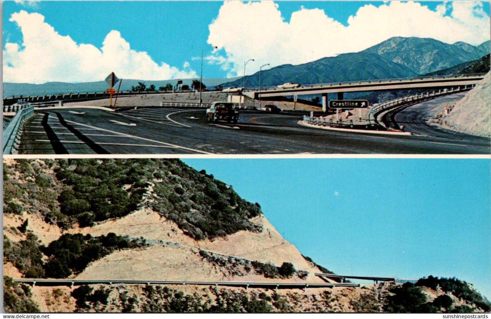 California San Bernardino Mountains Rim O' World Highway Split View - San Bernardino