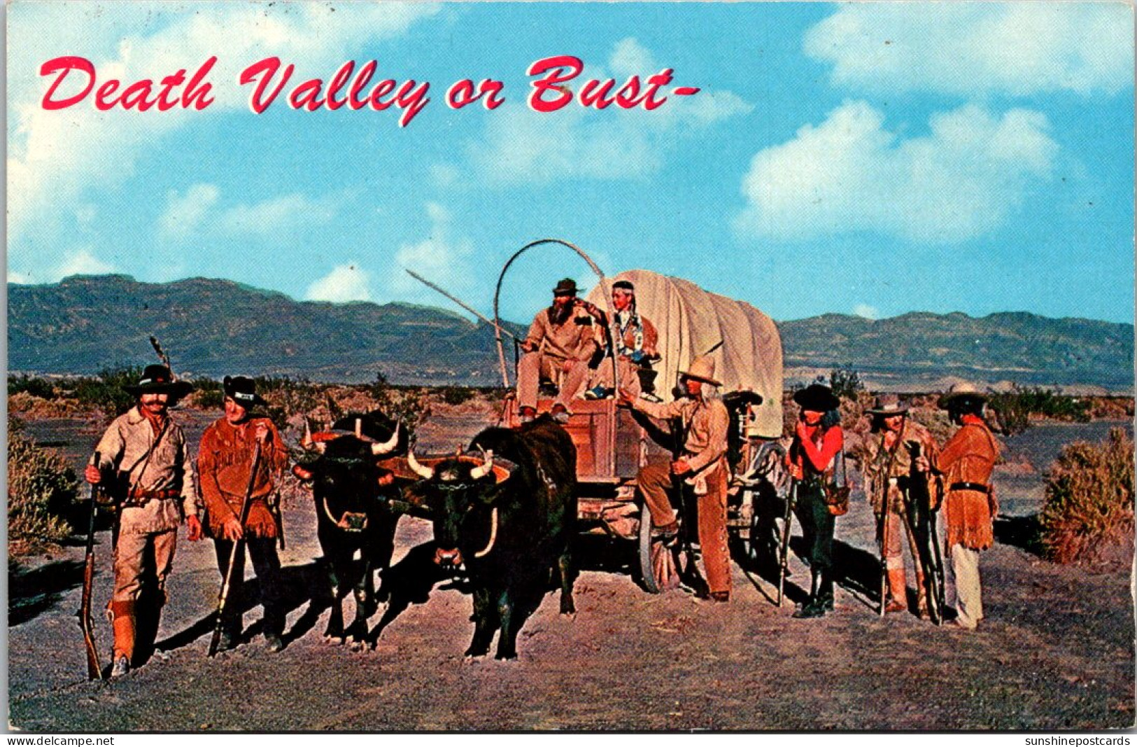 California Death Valley Or Bust Ox Drawn Wagon - Death Valley