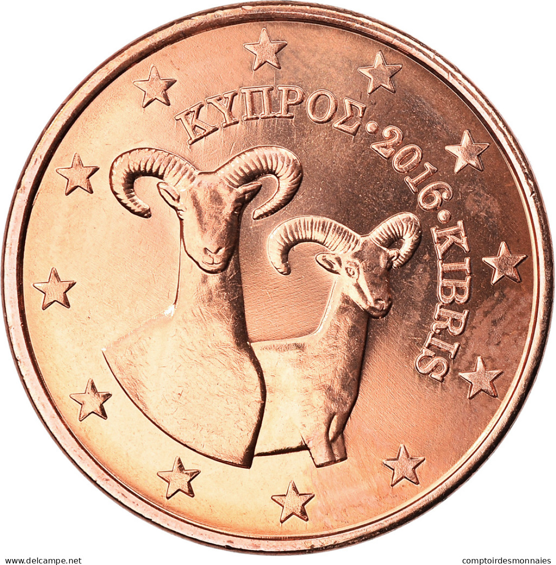 Chypre, 5 Euro Cent, 2016, SPL, Copper Plated Steel, KM:New - Zypern