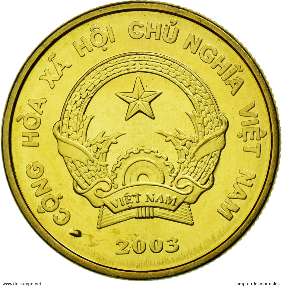 Monnaie, Viet Nam, SOCIALIST REPUBLIC, 1000 Dông, 2003, Vantaa, SPL, Brass - Viêt-Nam