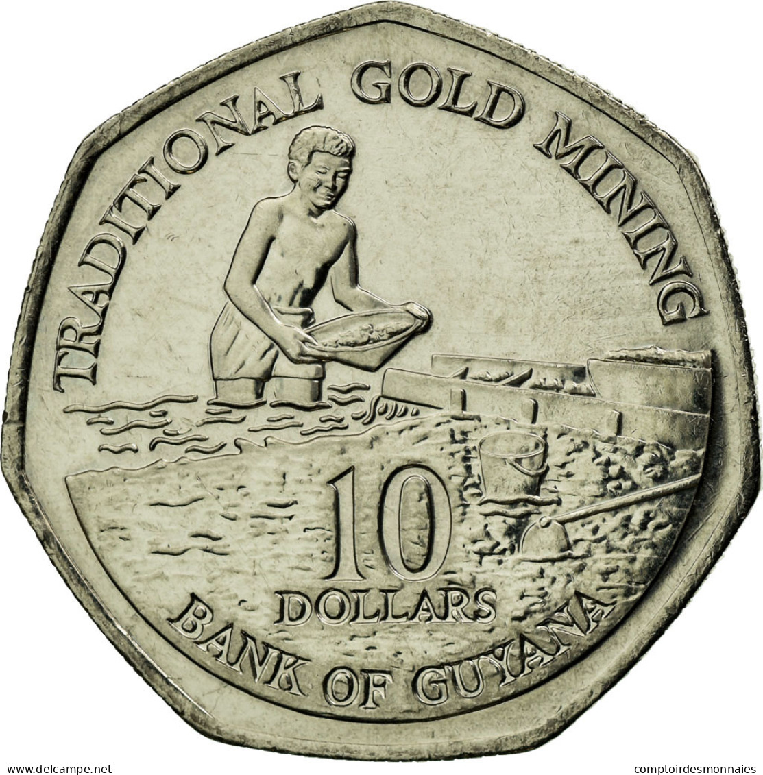 Monnaie, Guyana, 10 Dollars, 2007, Royal Mint, TTB, Nickel Plated Steel, KM:52 - Guyana