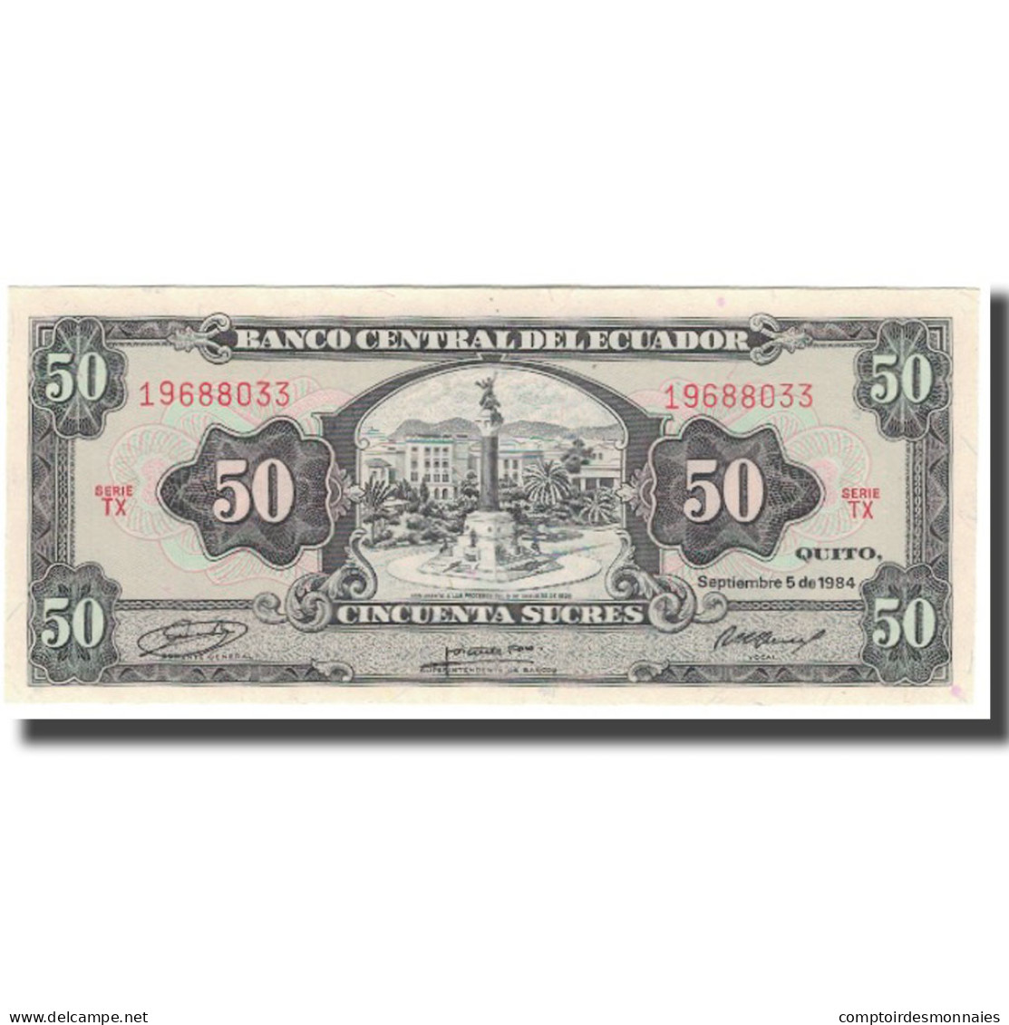 Billet, Équateur, 50 Sucres, 1984, 1984-09-05, KM:122a, NEUF - Equateur