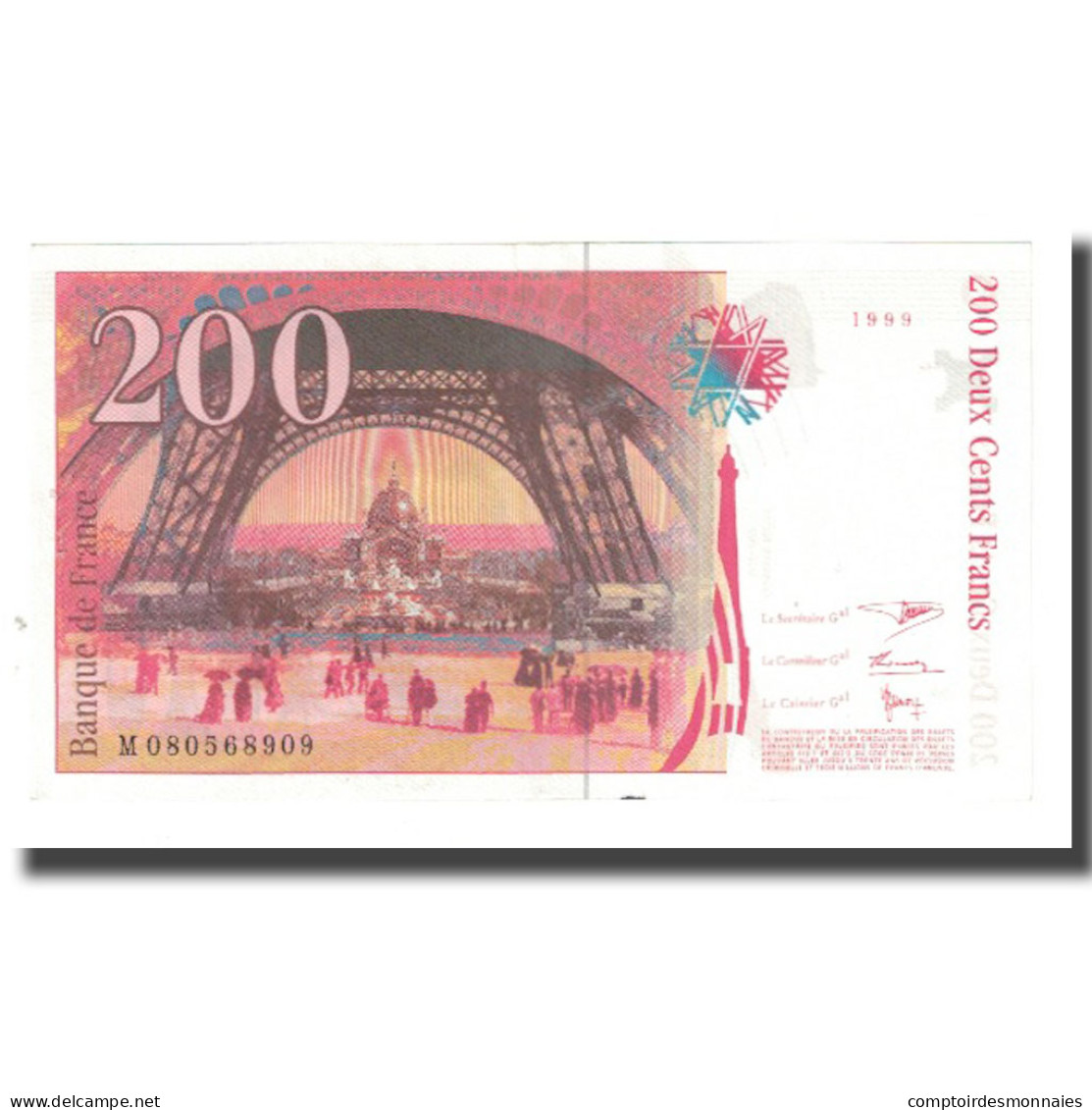 France, 200 Francs, Eiffel, 1999, BRUNEEL, BONARDIN, VIGIER, SUP, Fayette:75.5 - 200 F 1995-1999 ''Eiffel''