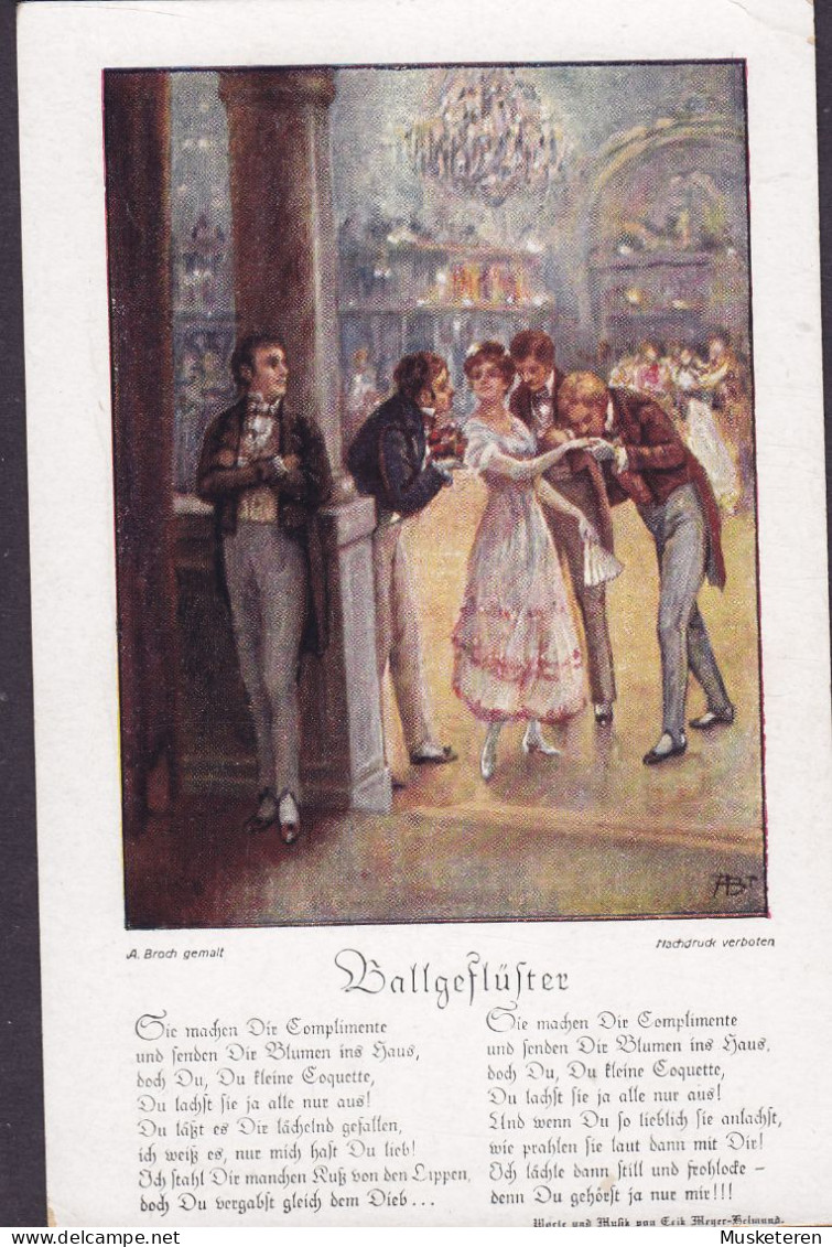 Deutsches Reich PPC Ballgeflüster, A. Broch K&H 'Bunte Reihe' Nr. 133 (2 Scans) - Danse