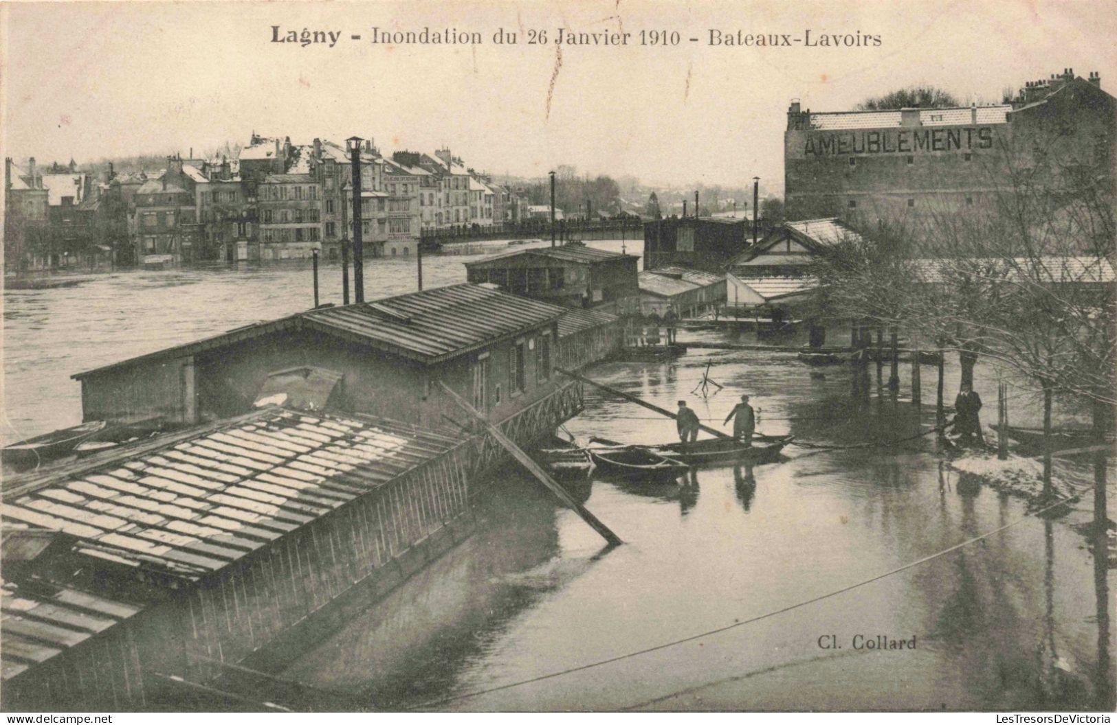 FRANCE - Lagny  - Inondation Du 26 Janvier 1910 - Bateaux - Lavoirs -  Carte Postale Ancienne - Torcy