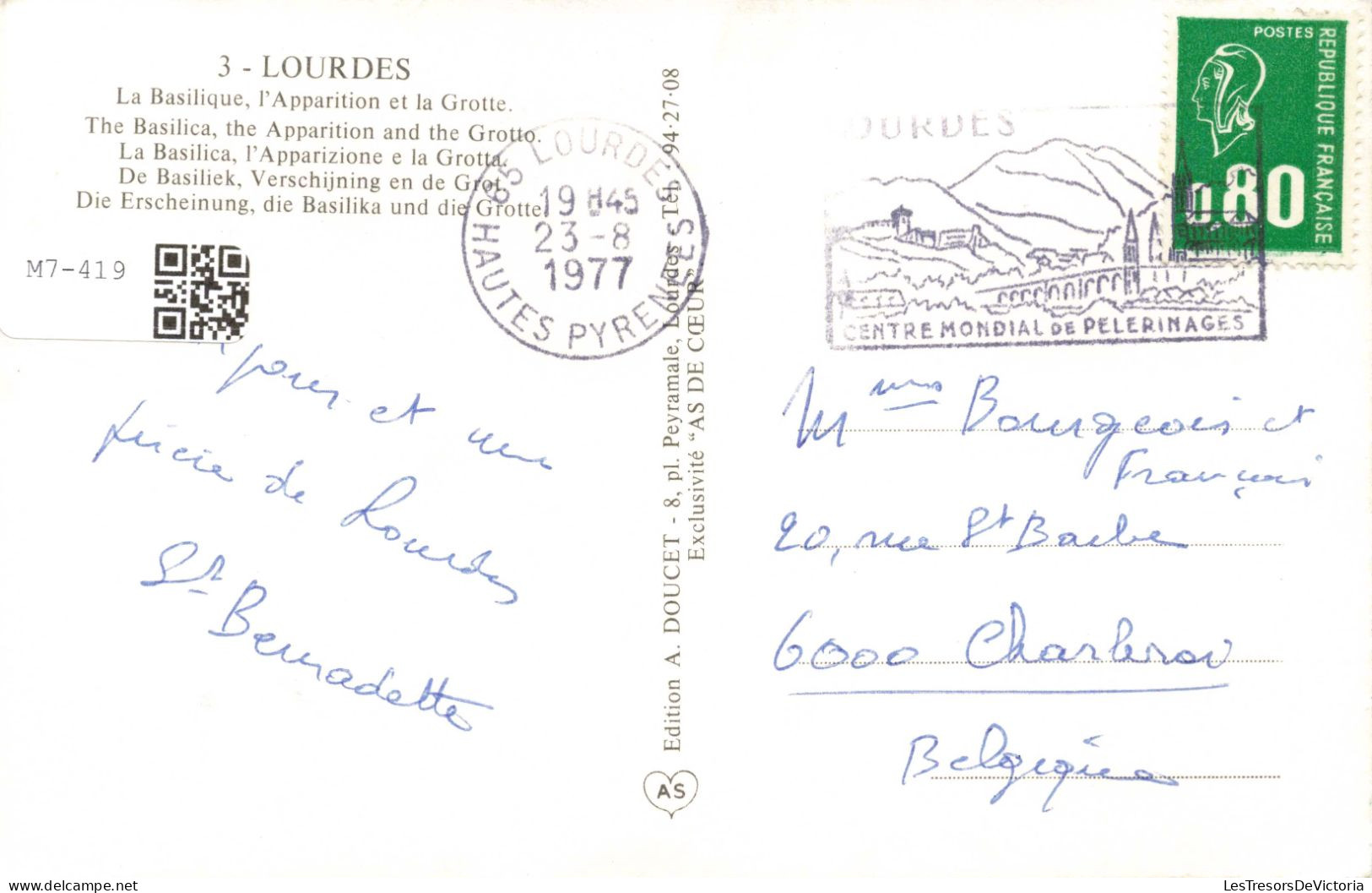 FRANCE - La Basilique, L'Apparition Et La Grotte - Carte Postale - Lourdes