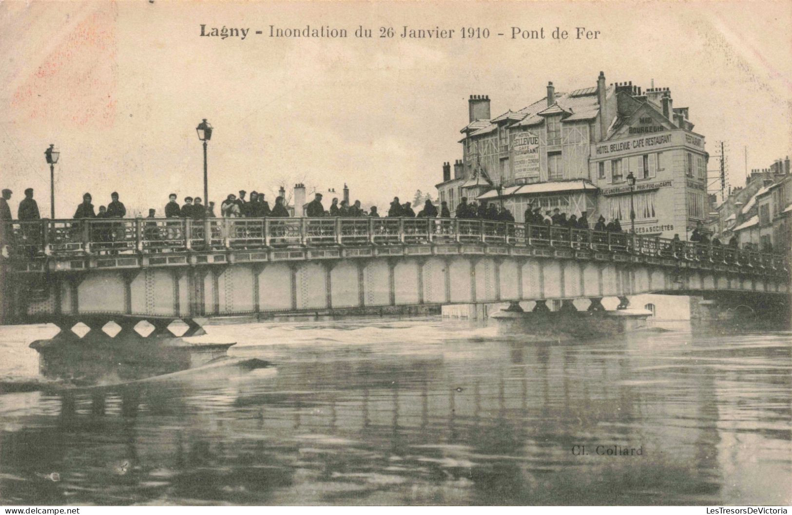 FRANCE - Lagny  - Inondation - Pont De Fer - Animé  -  Carte Postale Ancienne - Torcy