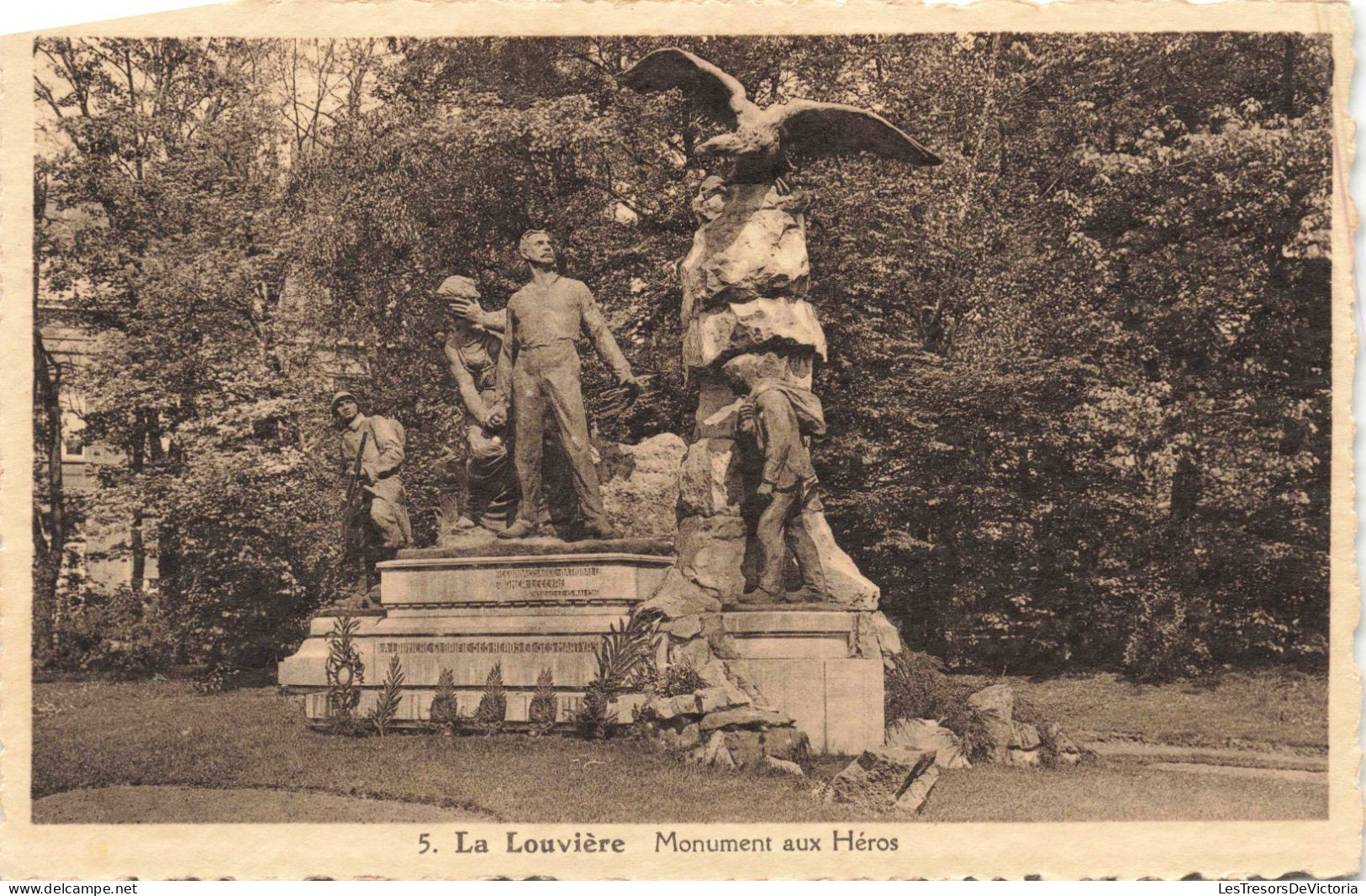 BELGIQUE - La Louvière - Monument Aux Héros - Carte Postale  Ancienne - La Louviere