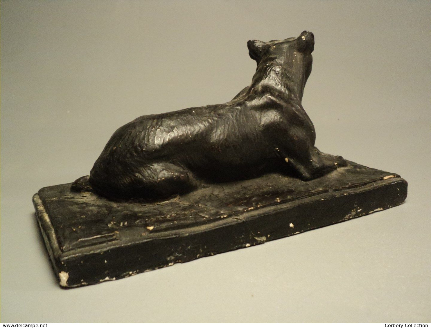 Ancienne Sculpture Chien Boxer Bouledogue Début XXème Sculpteur Animalier Charles Chivot (1866-1941)