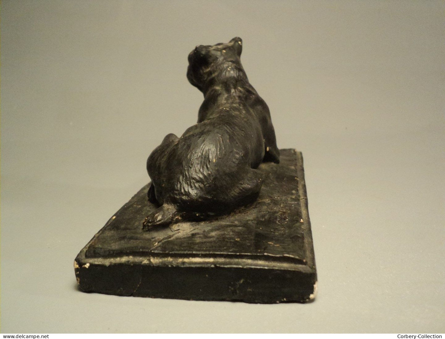 Ancienne Sculpture Chien Boxer Bouledogue Début XXème Sculpteur Animalier Charles Chivot (1866-1941)