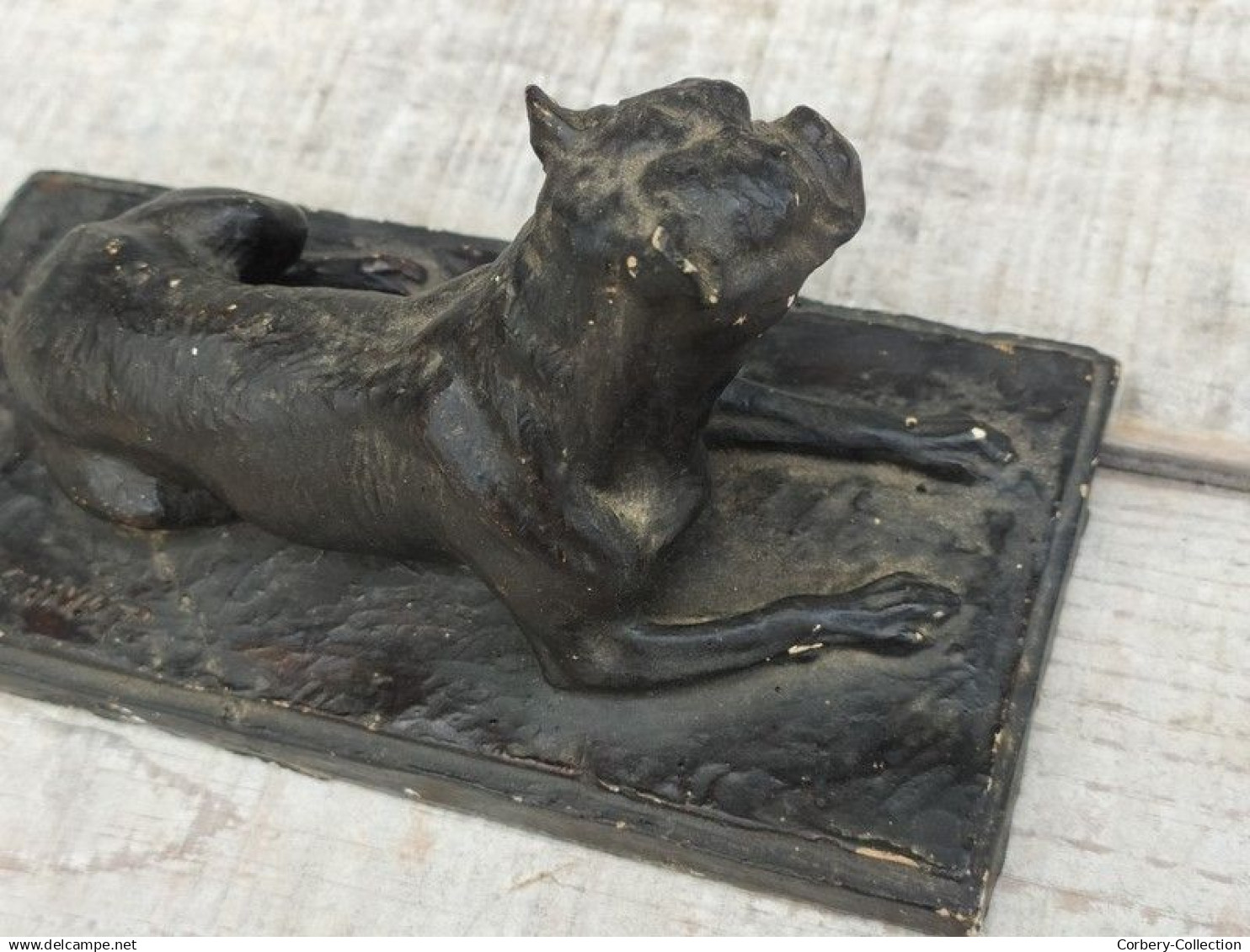 Sculpture Chien Boxer Bouledogue Début XXème Sculpteur Animalier Charles Chivot (1866-1941)