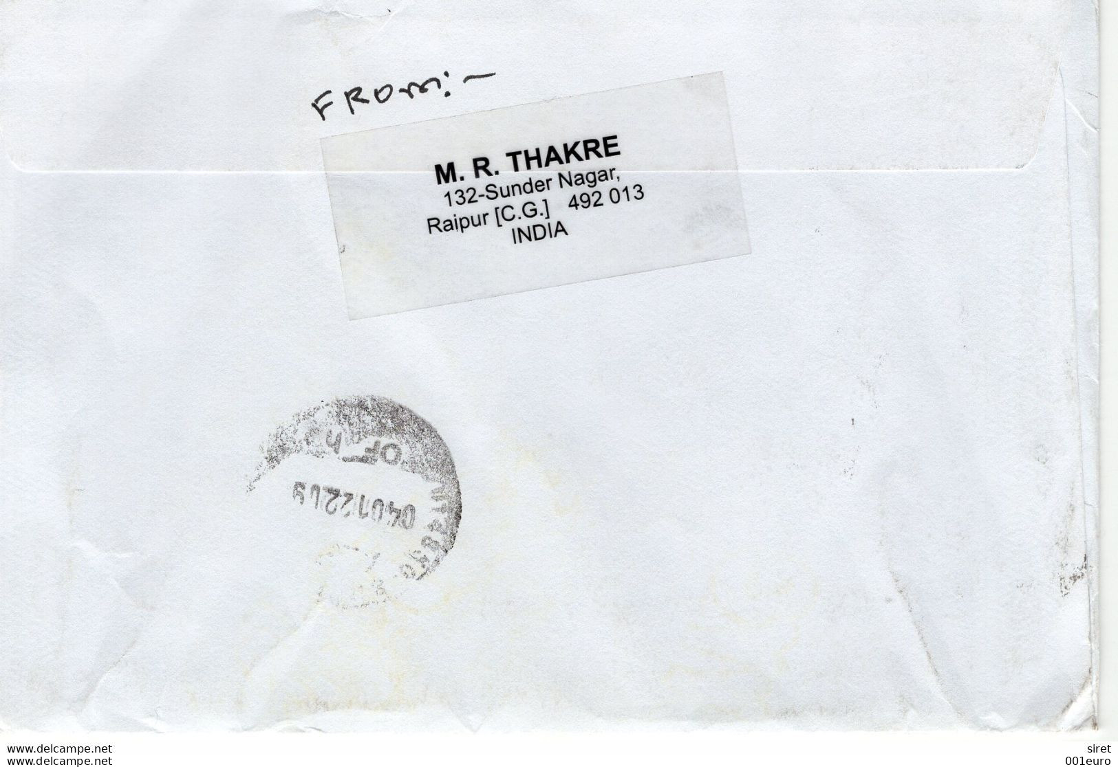 INDIA : Cover Circulated To ROMANIA Item N° #1420640510 - Registered Shipping! - Gebraucht