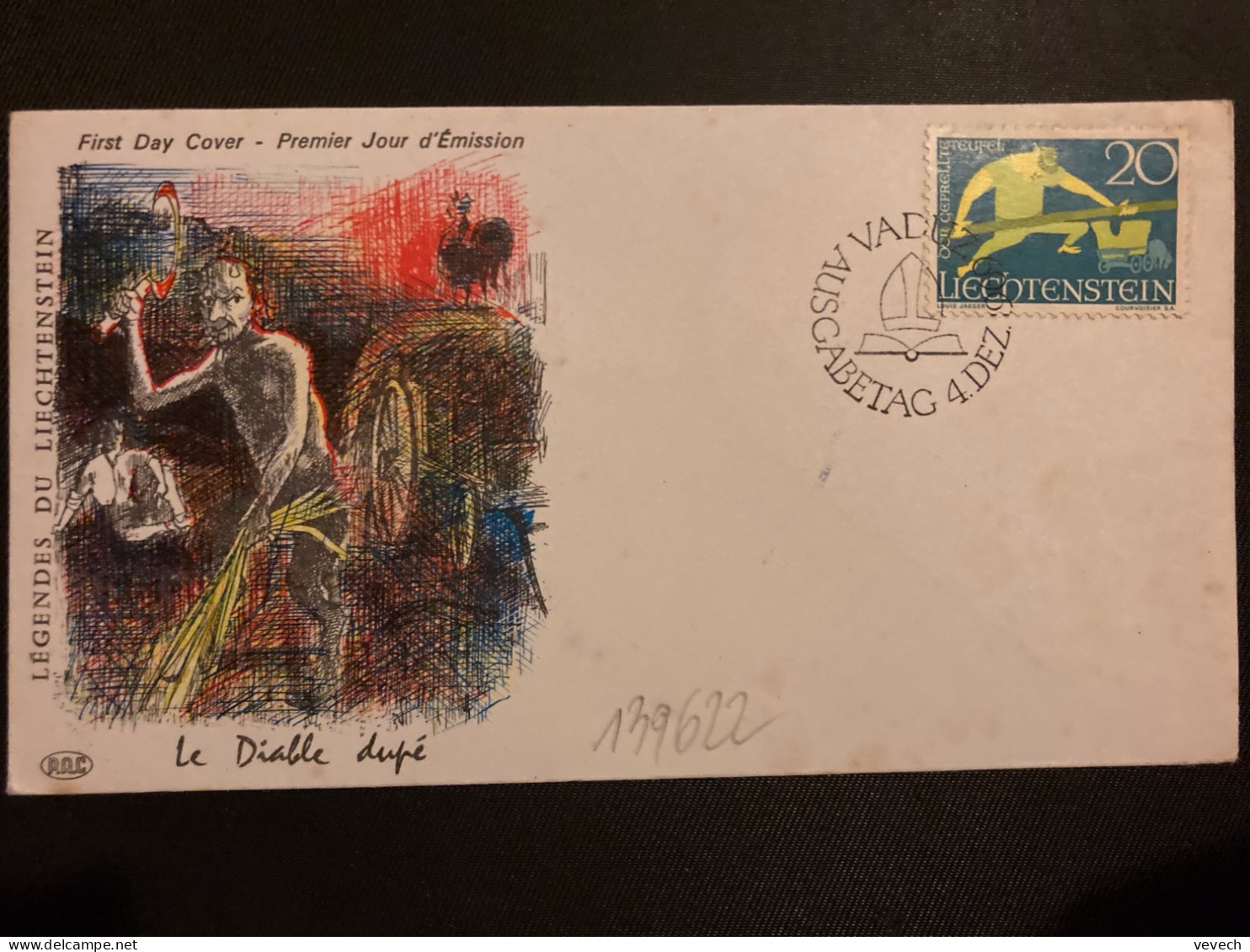 LETTRE TP TEUFEL 20 OBL.4 DEZ 1969 VADUZ - Storia Postale