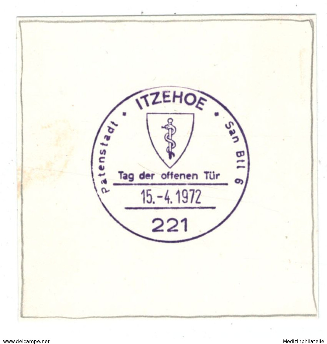 Montierter Stempel 221 Itzehoe 1972 Sanitätsbattaillon - Secourisme