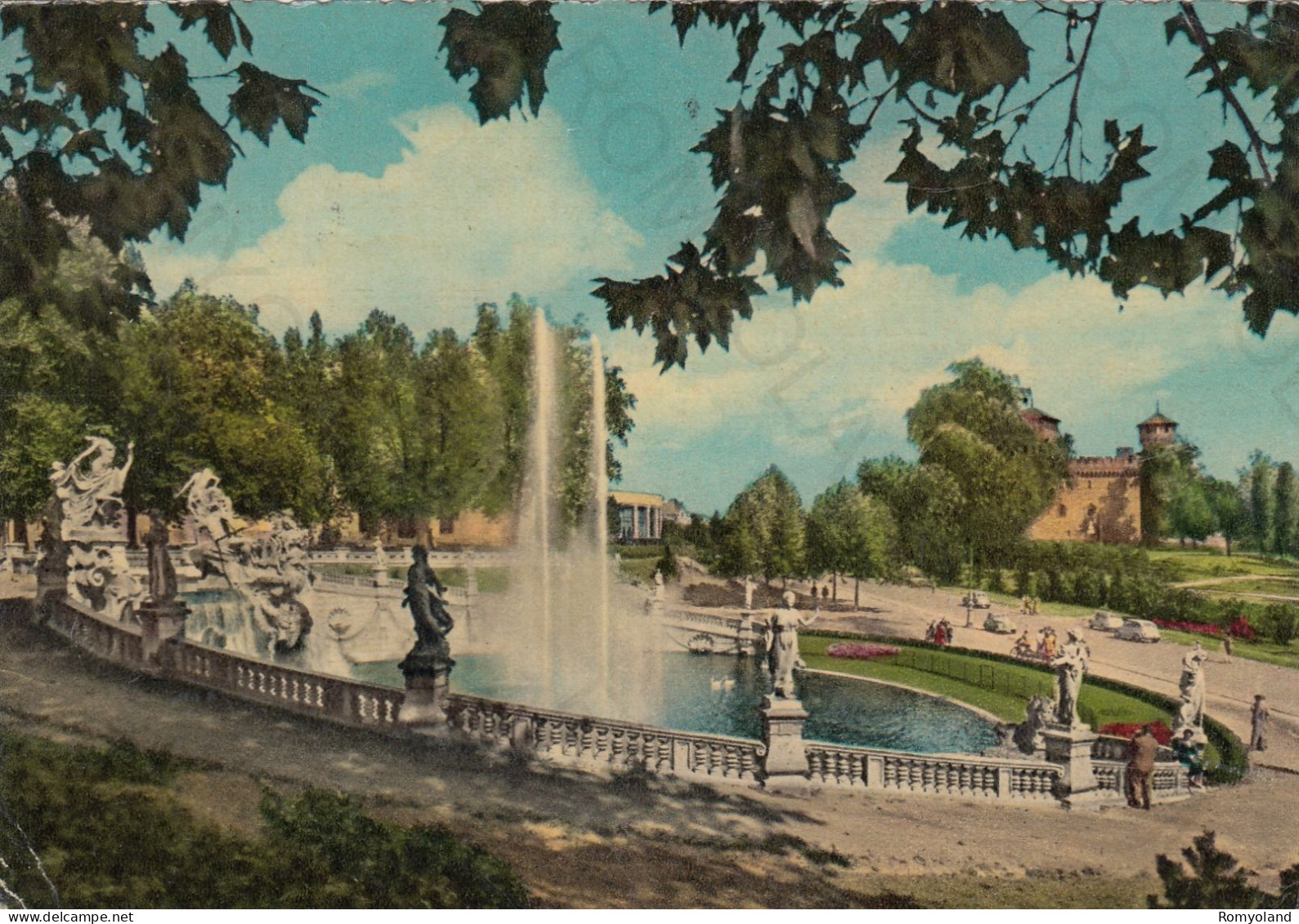 CARTOLINA  TORINO,PIEMONTE-PARCO DEL VALENTINO-FONTANA MONUMENTALE-STORIA,MEMORIA,CULTURA,BELLA ITALIA,VIAGGIATA 1961 - Castello Del Valentino