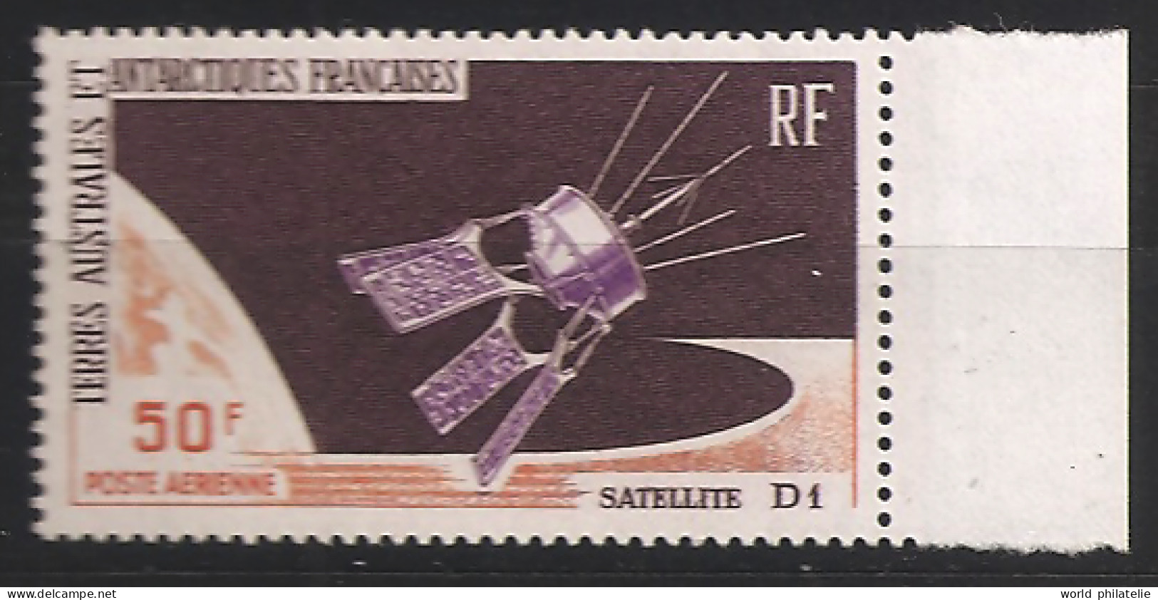 TAAF Terres Australes 1966 N° PA 12 ** Espace, Satellite D1, Science,  Diamant-A, Diadème, Matra, CNES, Laser, Radio - Neufs