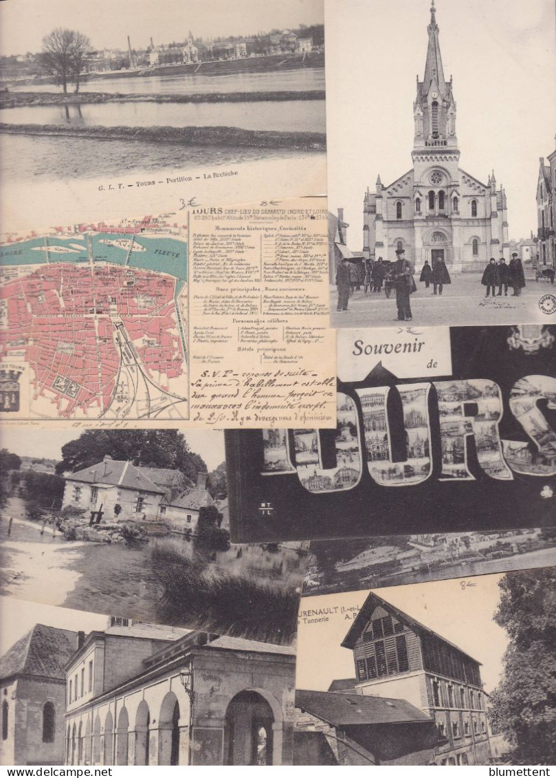 Lot N° 3147 De 10 CPA D'Indre Et Loire (37) Dont Tours Déstockage Pour Revendeurs Ou Collectionneurs - 5 - 99 Postcards