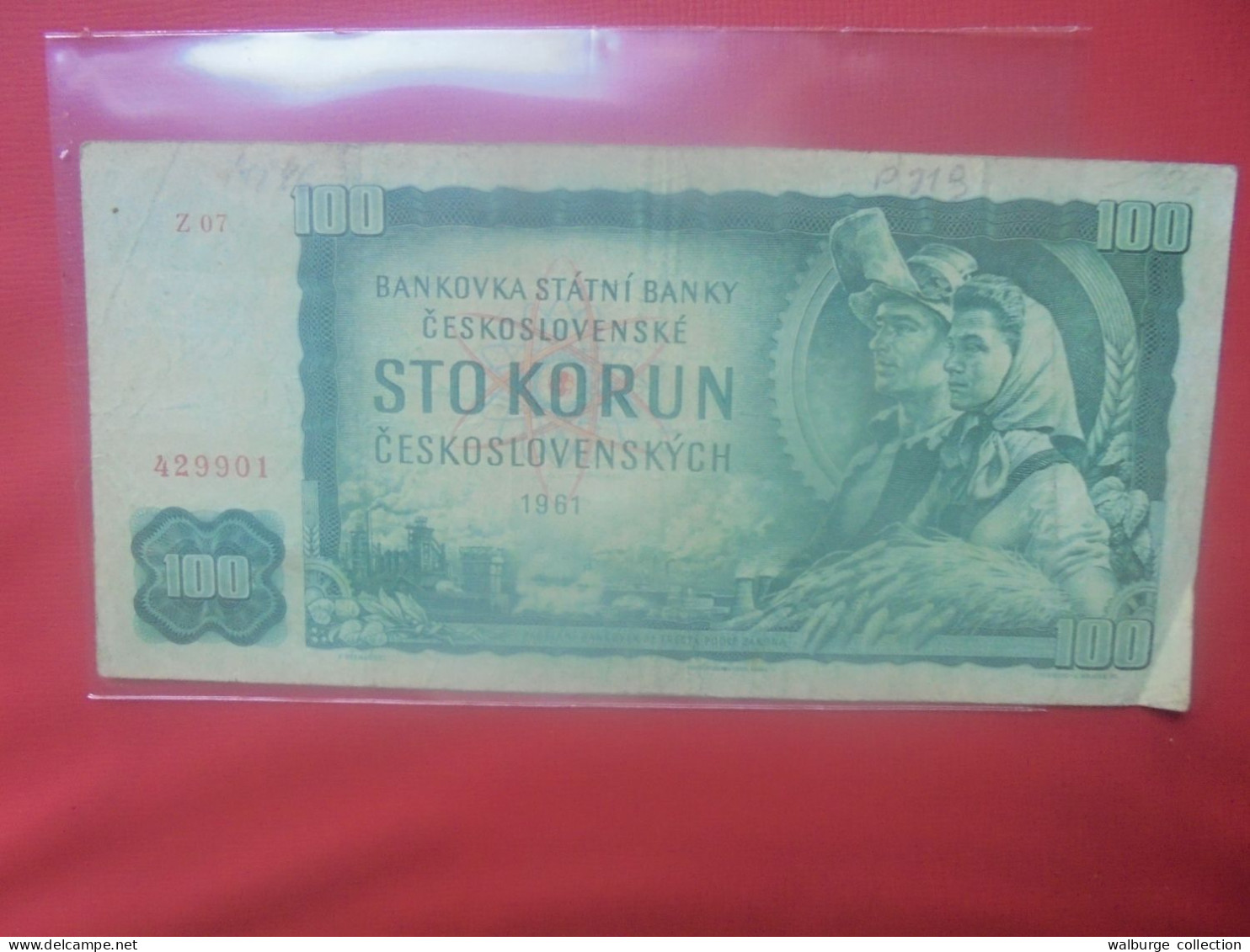 TCHECOSLOVAQUIE 100 KORUN 1961 "Z" Circuler (B.30) - Czechoslovakia