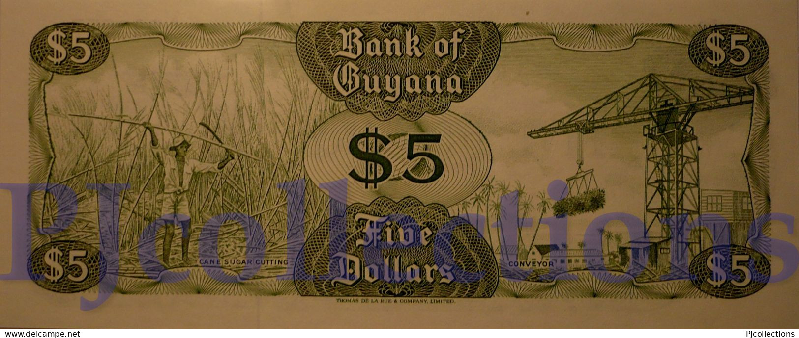 GUYANA 5 DOLLARS 1992 PICK 22f UNC - Guyana