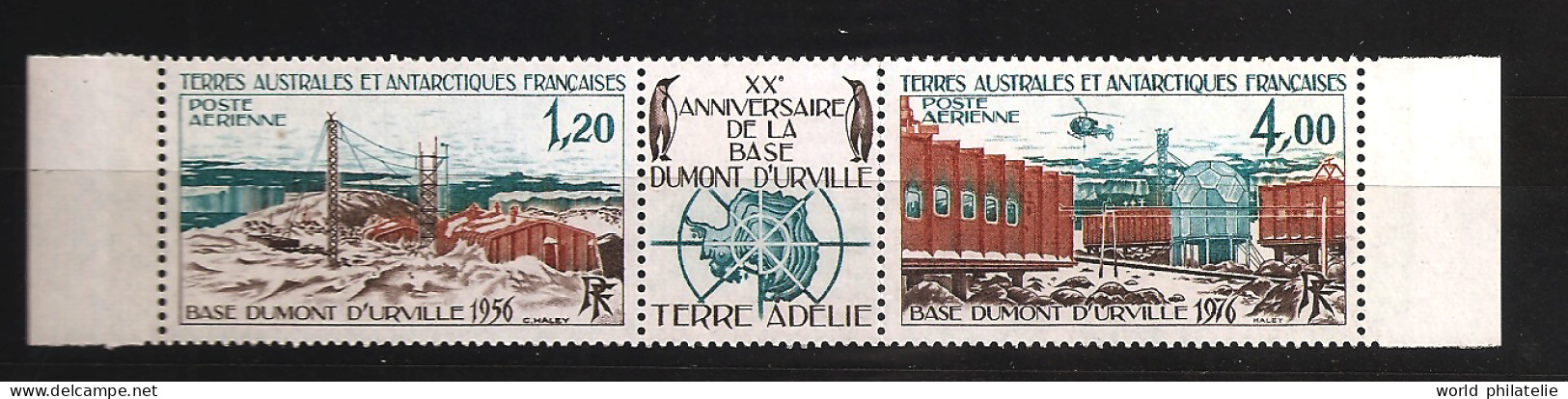 TAAF Terres Australes 1976 N° PA 43A ** Base, Dumont D'Urville, Terre Adélie, Hélicoptère, Manchots, Observatoire, Météo - Neufs