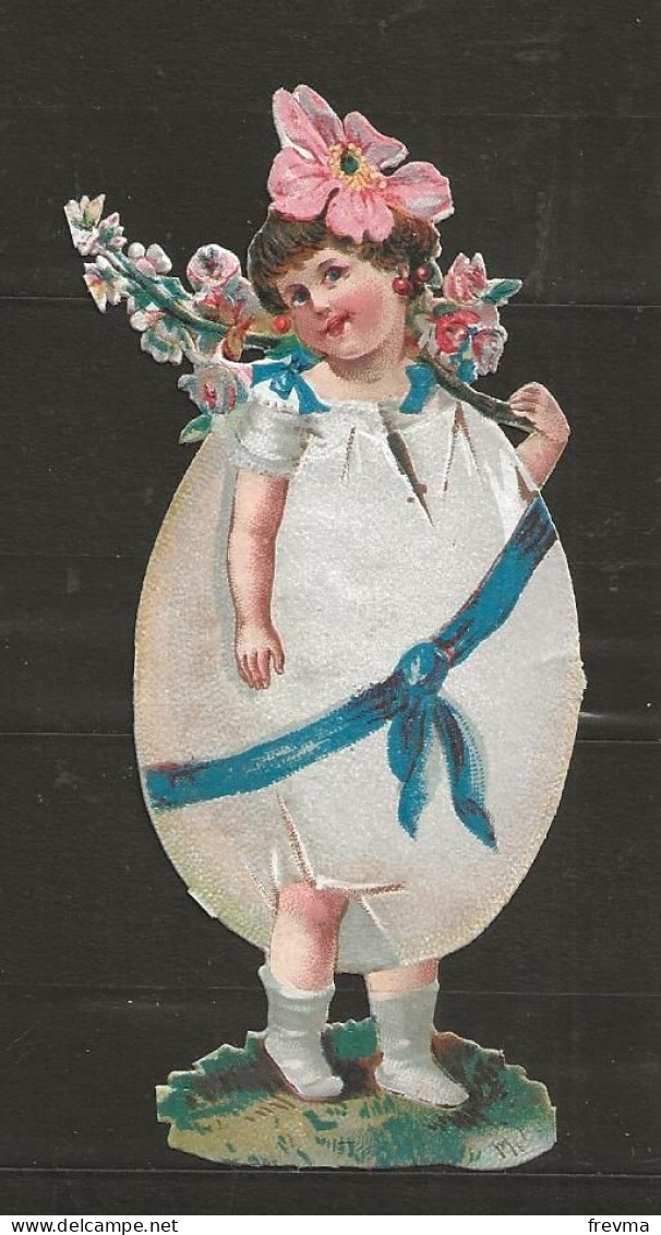 Découpis Gaufrée Oeuf De Paques Année 1900 - Easter