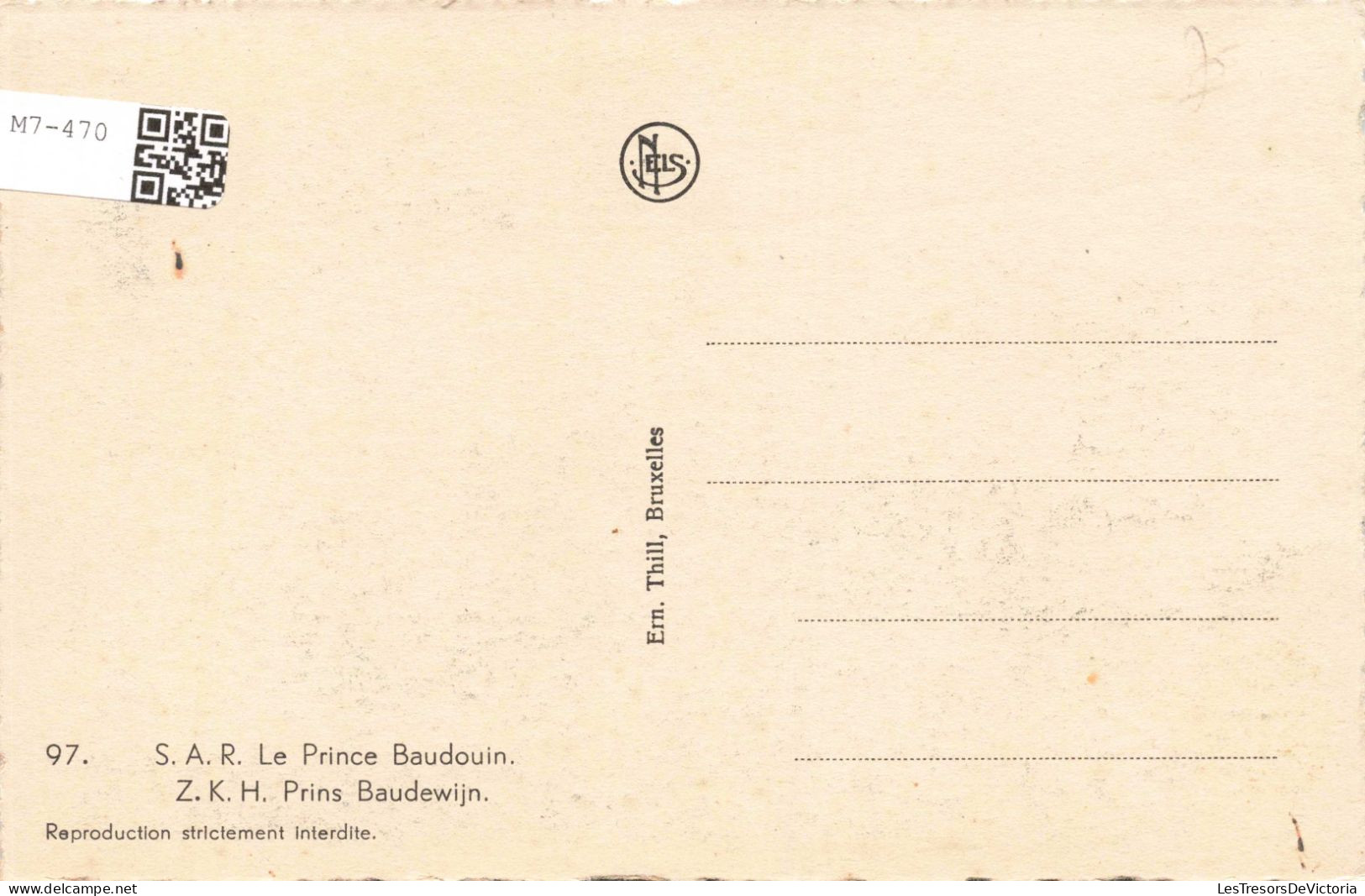 FAMILLE ROYALE - SAR Le Prince Baudouin - Carte Postale  Ancienne - Königshäuser