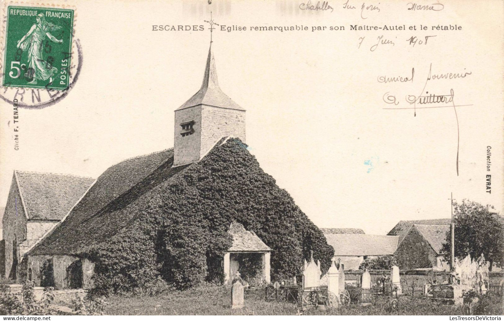 FRANCE - Esternay - Escardes - Eglise Remarquable Par Son Maître Autel Et Le Rétable - Carte Postale Ancienne - Esternay