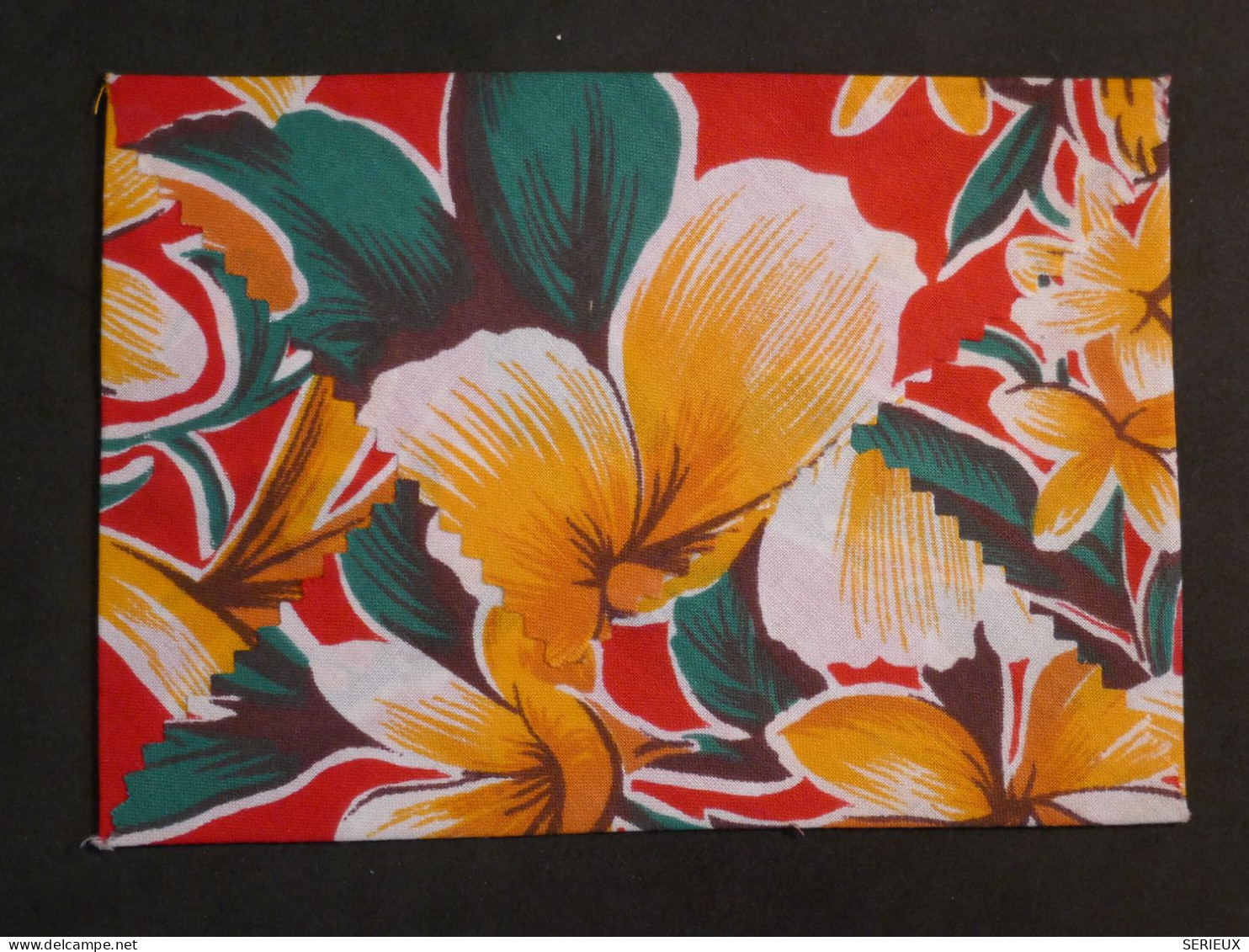 DB2 POLYNESIE  BELLE LETTRE  EN TISSU RARE CURIOSITé 1968  PAPEETE A MENTON  FRANCE + AFF. INTERESSANT+   +++ - Briefe U. Dokumente