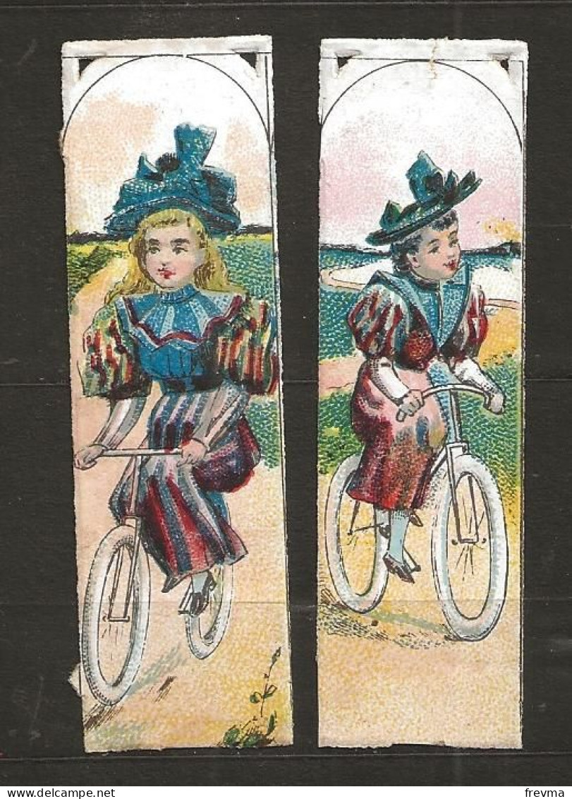 Découpis Gaufrée Enfants Faisant Du Velo Année 1900 - Kinderen