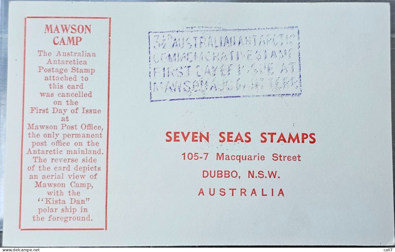 1955 Antarctic Commemorative Stamp First Day Of Use On Photo Card Mawson Base In Antartica - Sammlungen & Sammellose
