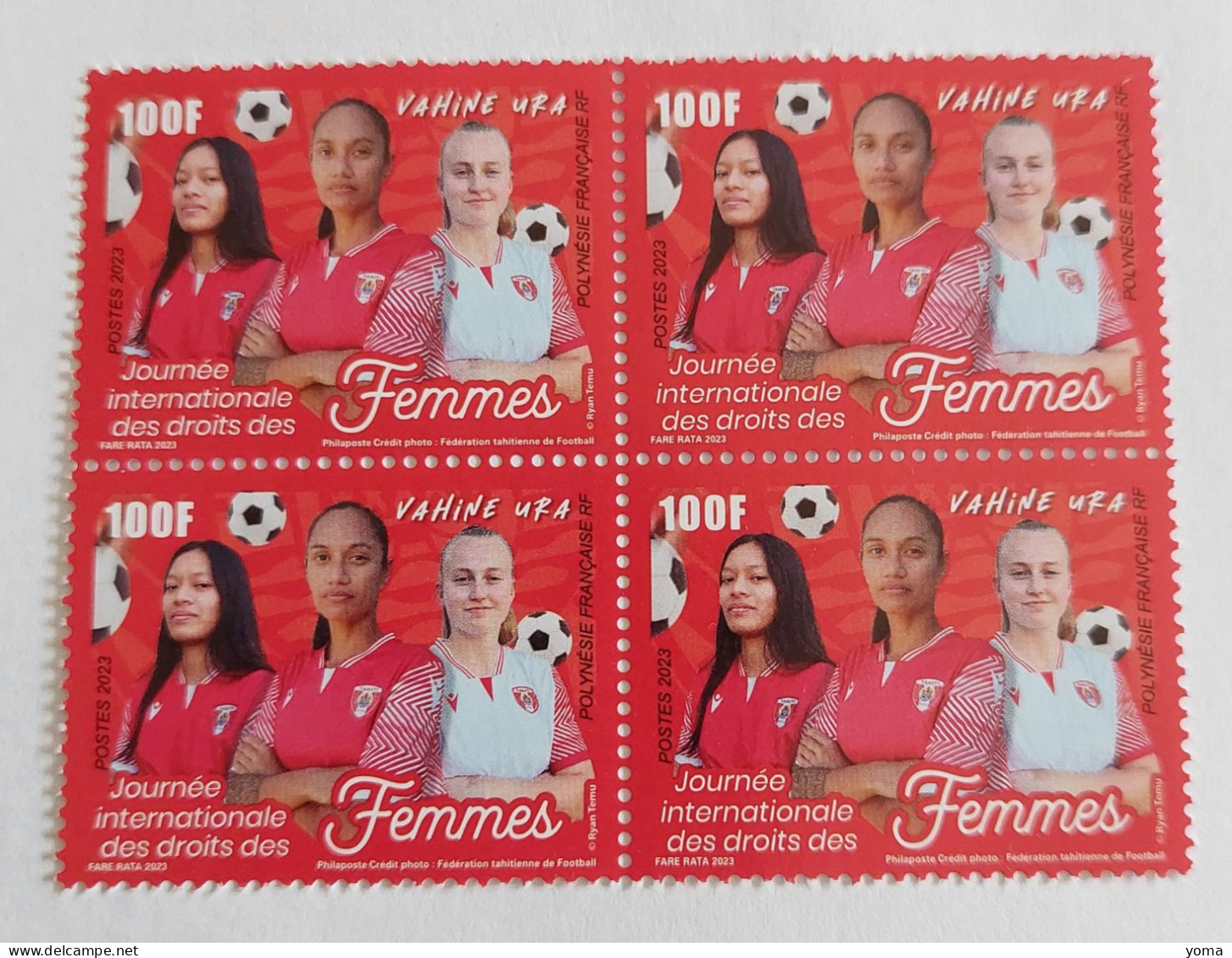 Football Féminin 2023  -  Journée De La Femme - Bloc De 4 - Unused Stamps