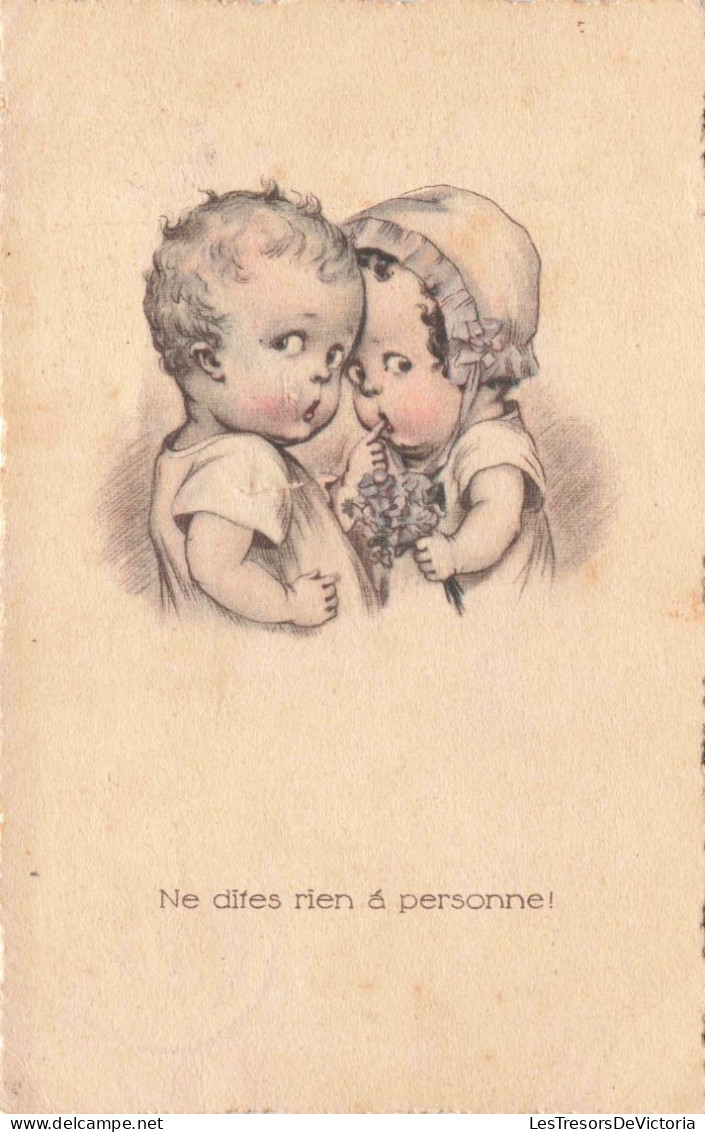 ENFANT - Dessin D'enfants - Ne Dites Rien à Personne - Carte Postale  Ancienne - Dibujos De Niños