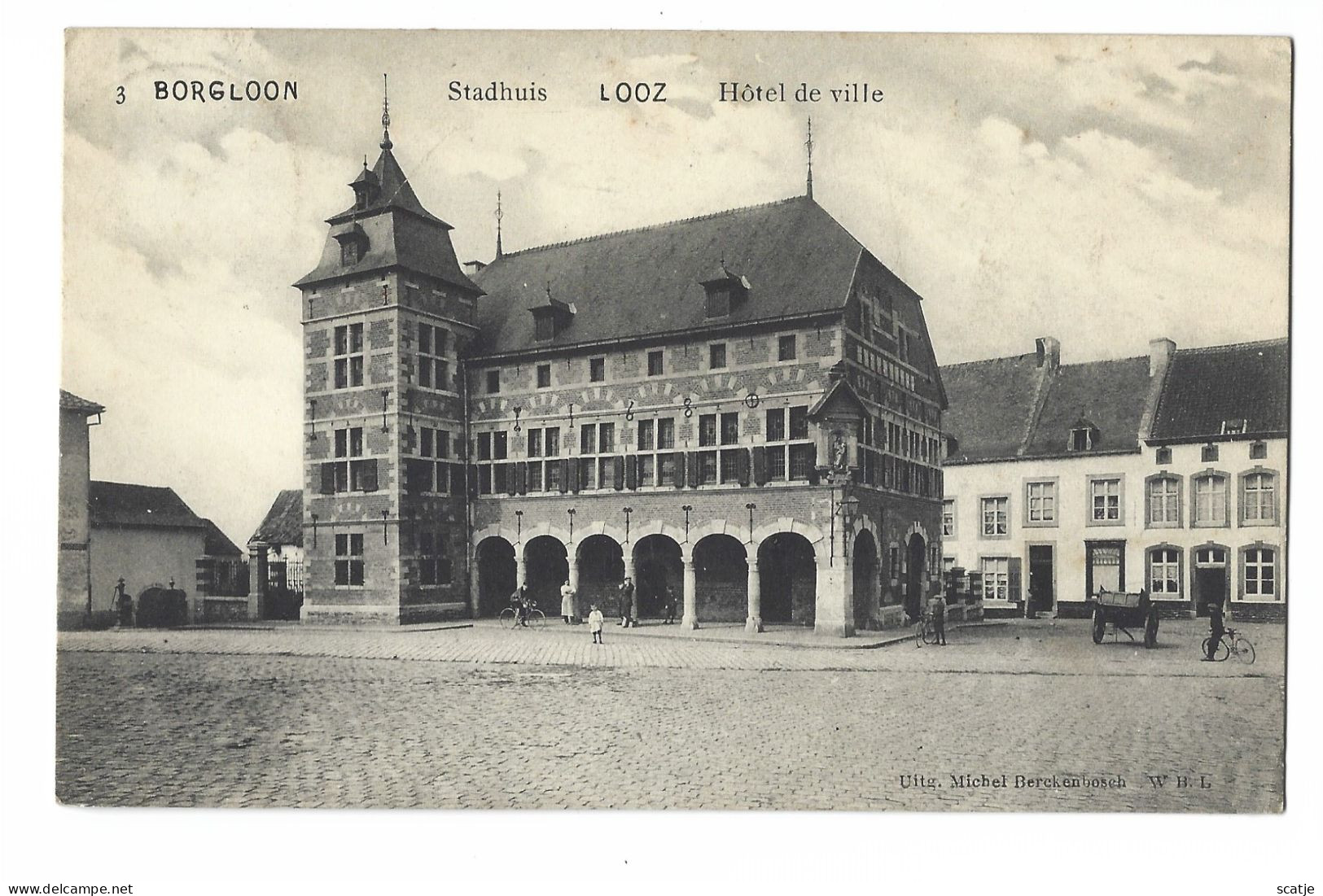 Borgloon  -   Looz    -   Stadhuis   -   Mooie Kaart!    1913   Naar   Anvers - Borgloon