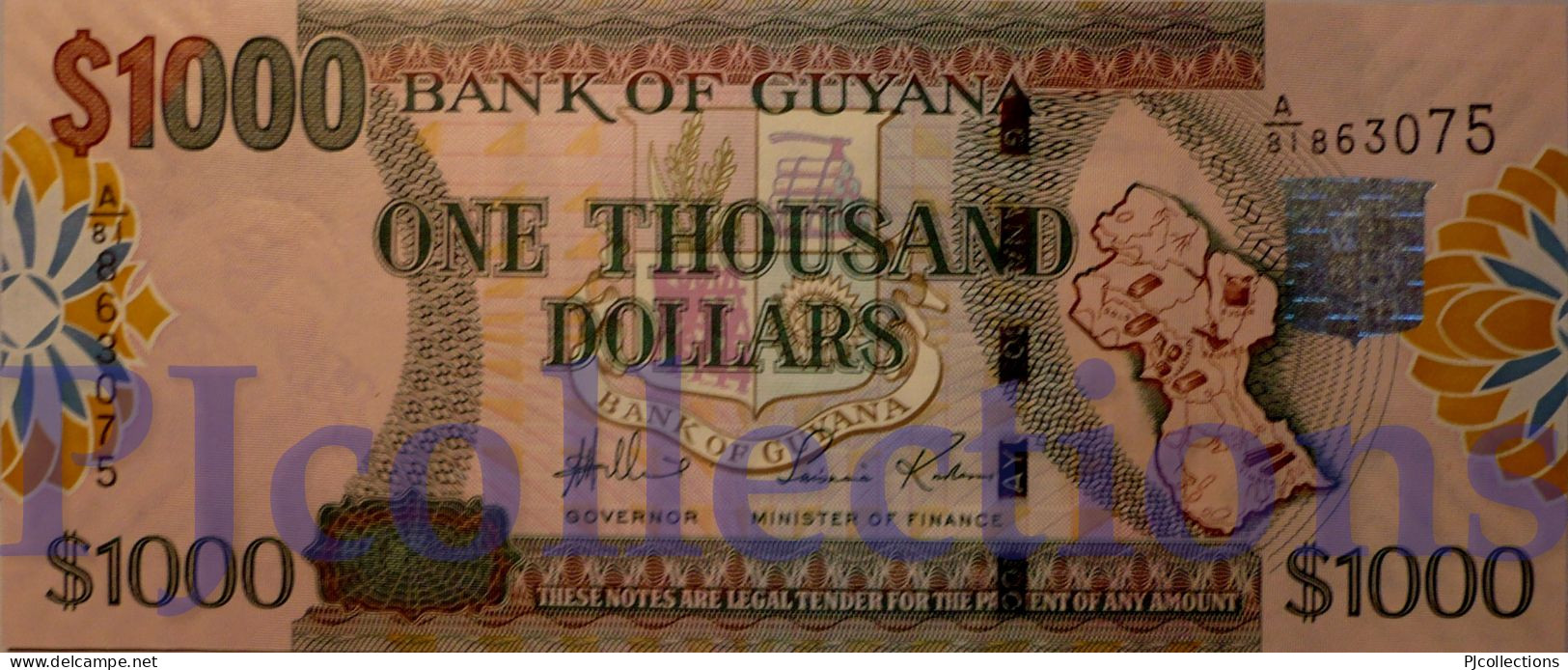 GUYANA 1000 DOLLARS 2011 PICK 38a UNC - Guyana