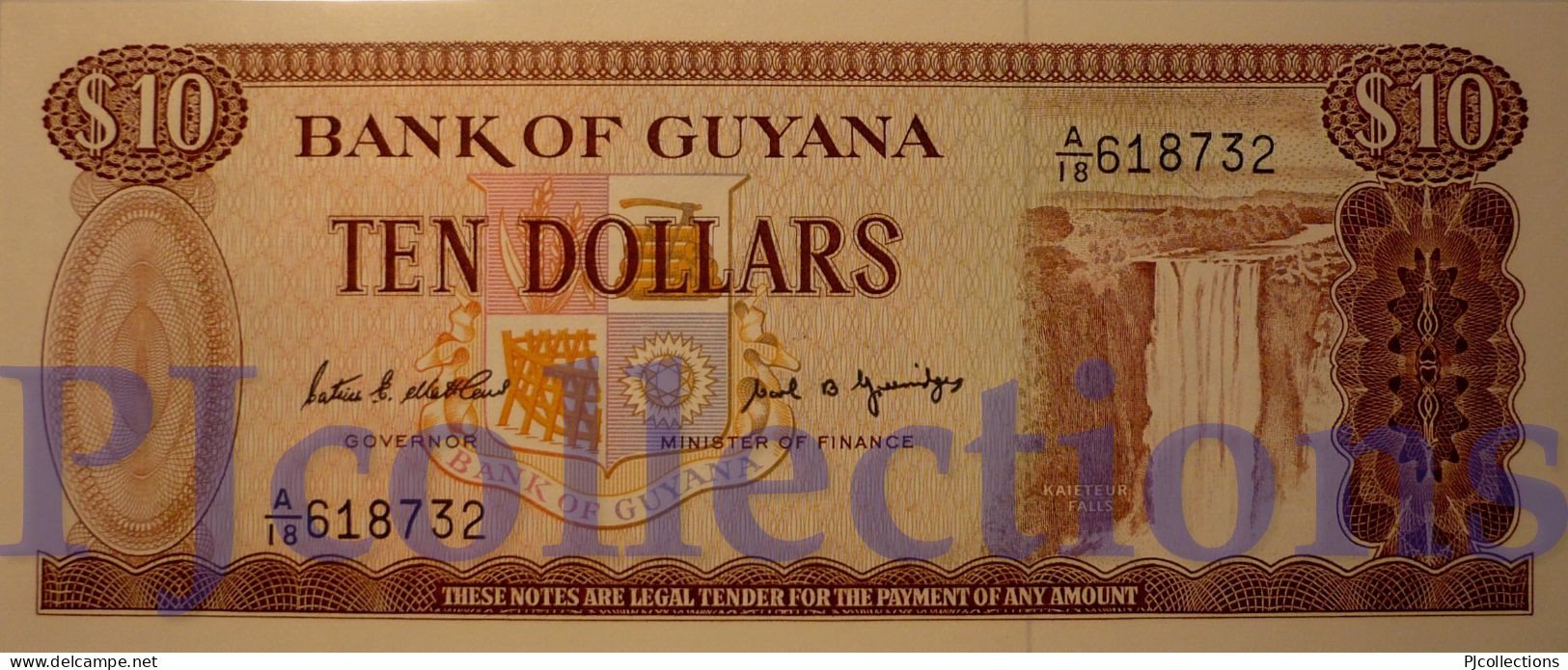 GUYANA 10 DOLLARS 1989 PICK 23d UNC - Guyana