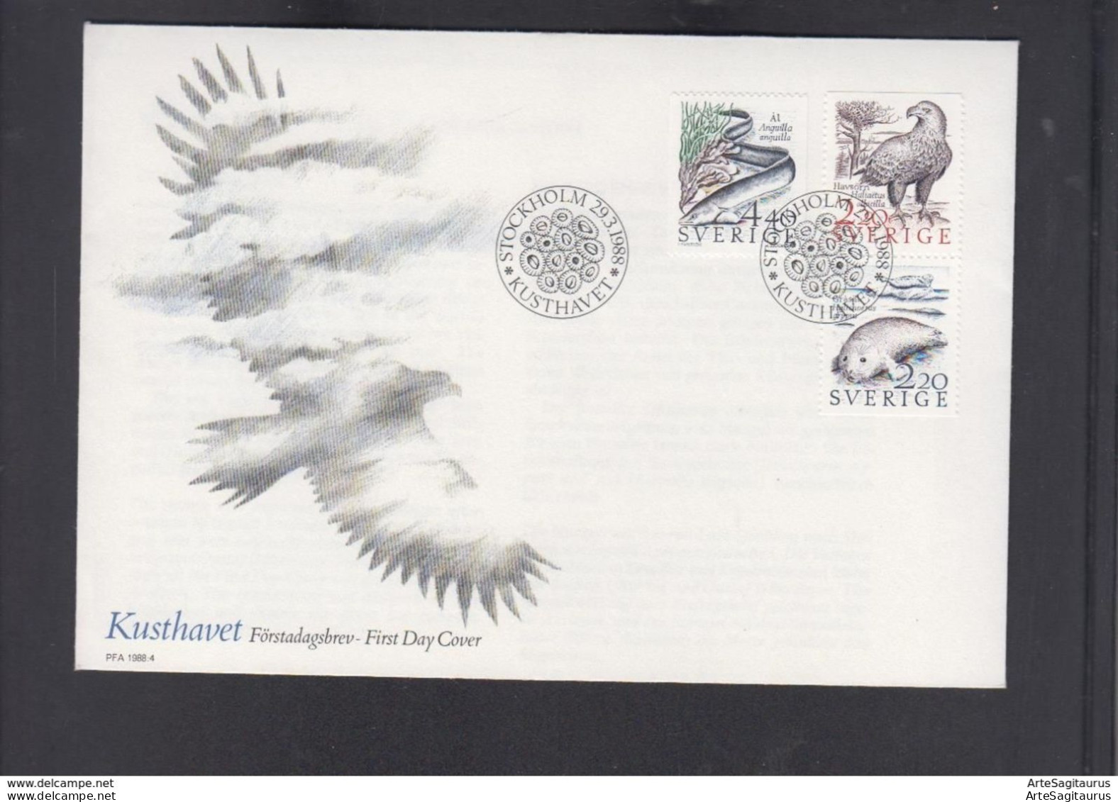 SWEDEN, FDC - EAGLE, FISHES, MAMMALS (008) - Aigles & Rapaces Diurnes